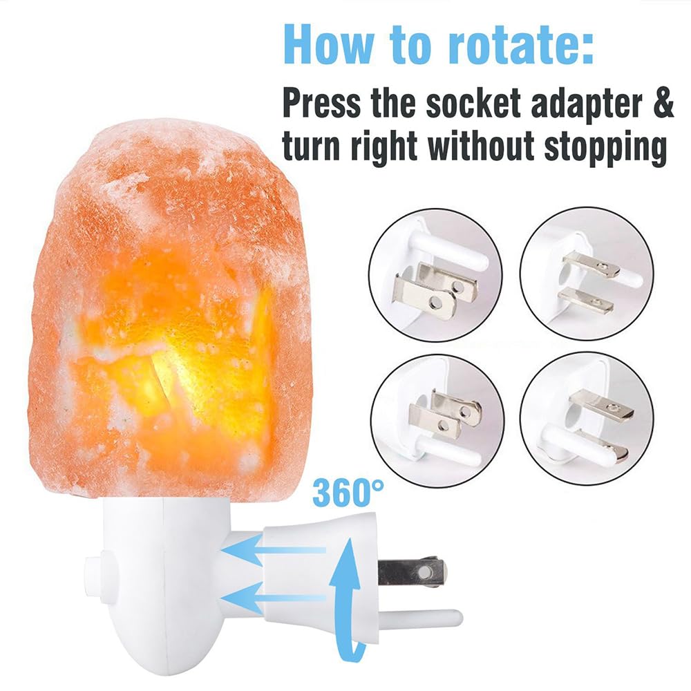 Himalayan Salt Lamp Night Light - Hand Carved Heart Shape With Extra Bulbs For Bedroom & Home Decor