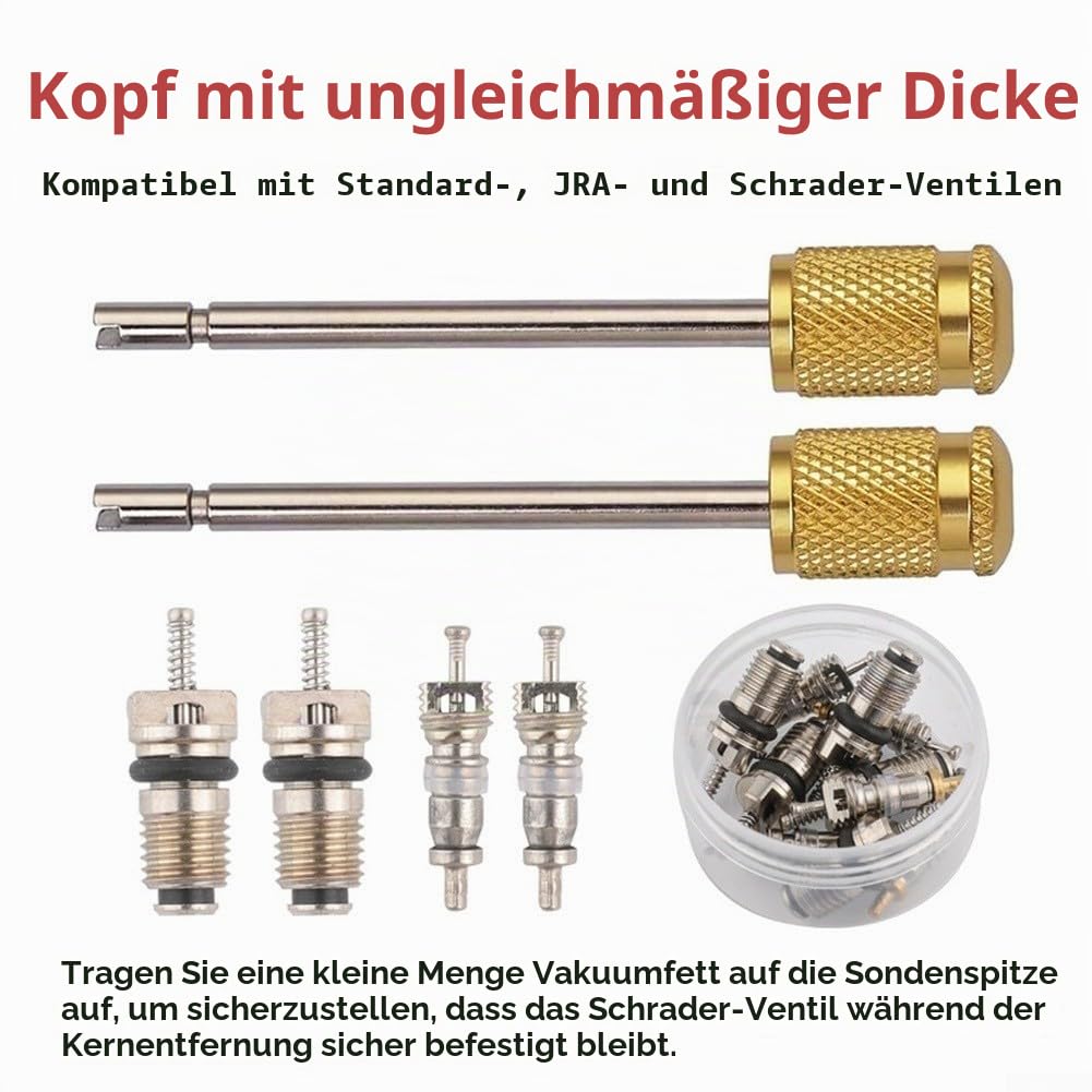 R134a und für R1234yF Auto-AC-Ventilkernentfernungswerkzeug-Set – Bajonett-Griff-Service-Schraubenschlüssel für Standard-, JRA- und AC-Ventile, 45# Carbon