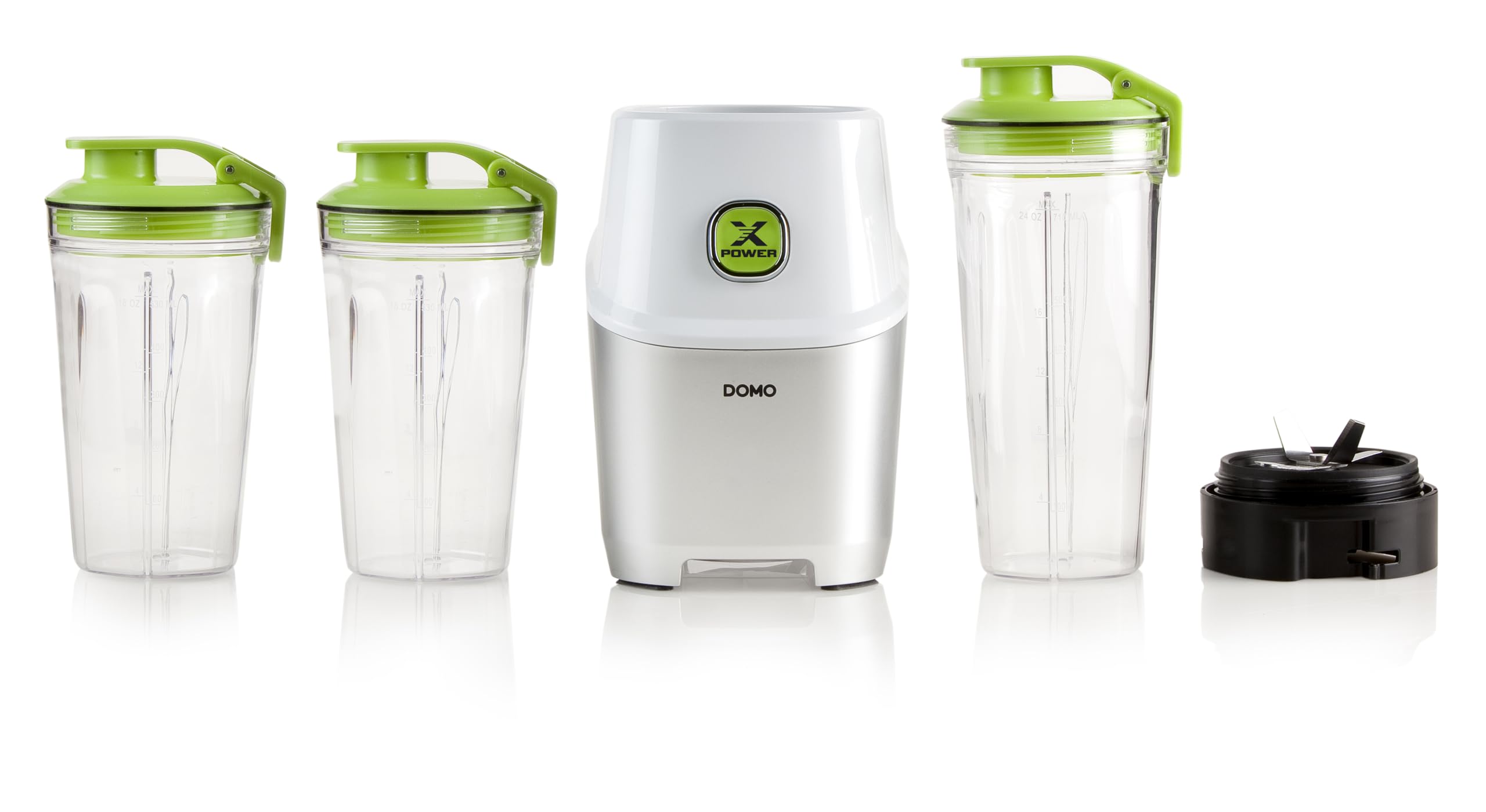 Powermixer Domo DO700BL z silnikiem o mocy 1000 W – miksowanie bezpośrednio w butelce, biały