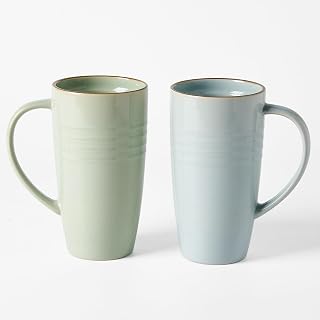 famiware Jupiter Large Coffee Mug, 20oz Ceramic Coffee Mugs Set of 2