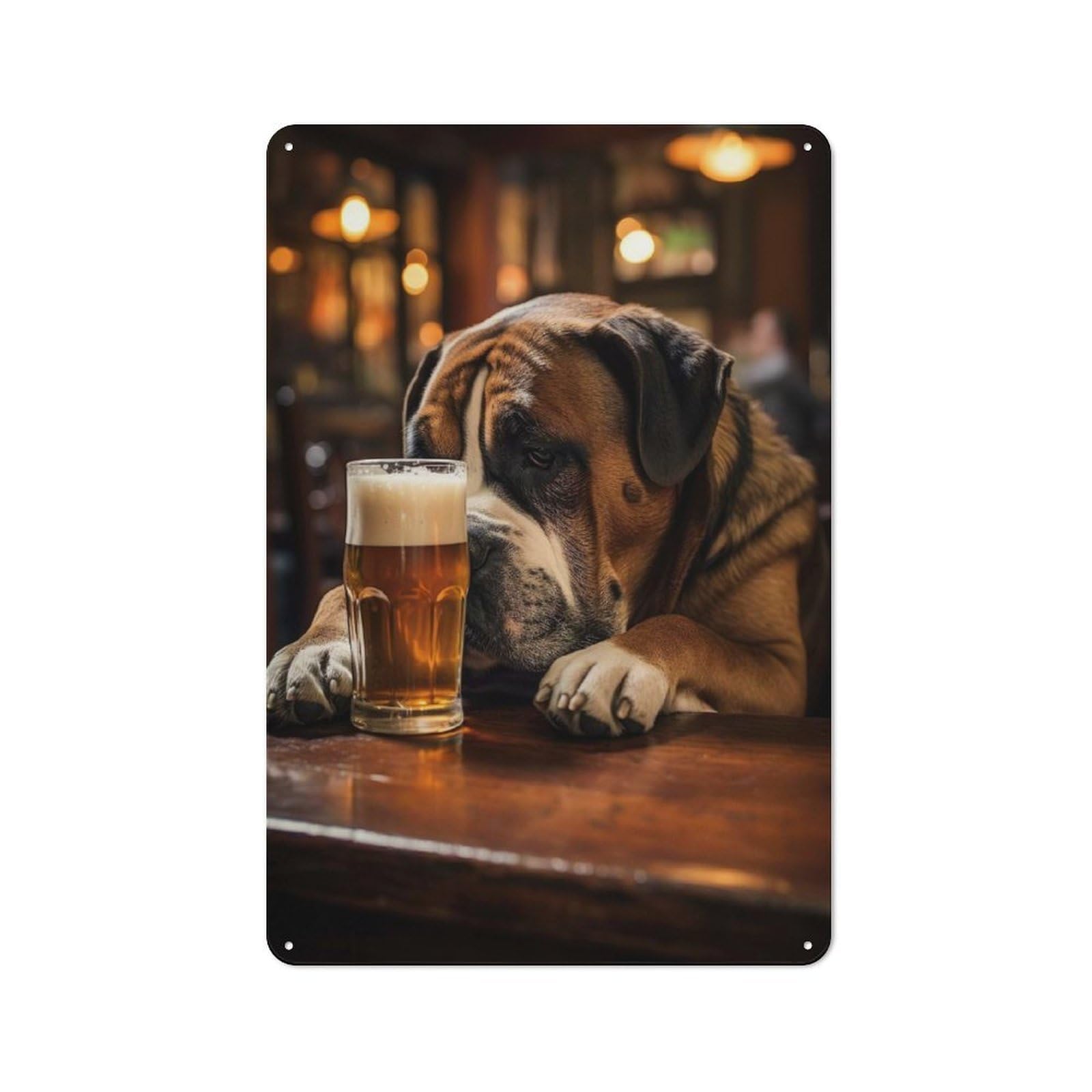 Junmoney Brewsky Beer Dog Vintage Tin Sign 30X20cm Featuring Porch Wall Decor For Patio Bar, Workshop, Shed Or Kitchen