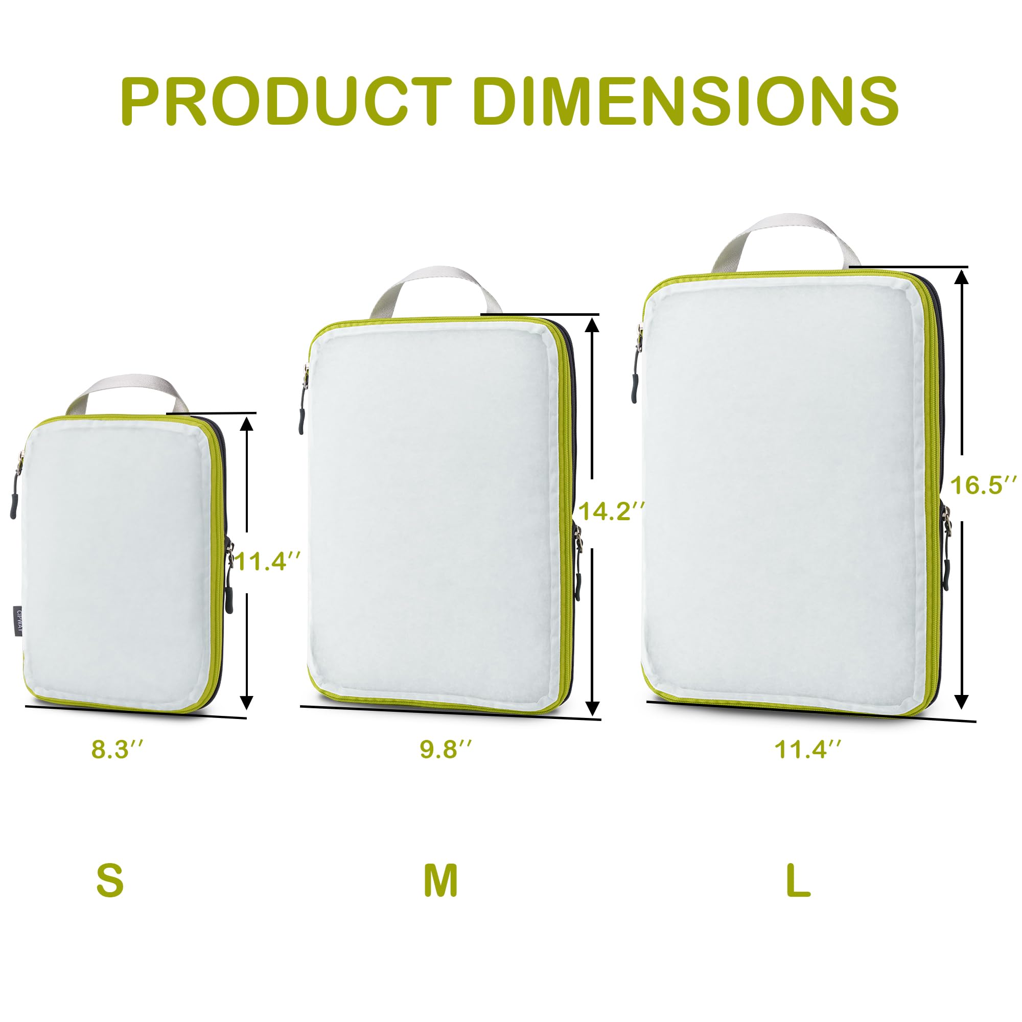 Bolsas De Compresión Cipway - Juego De 3 Para Viajes (Blanco)