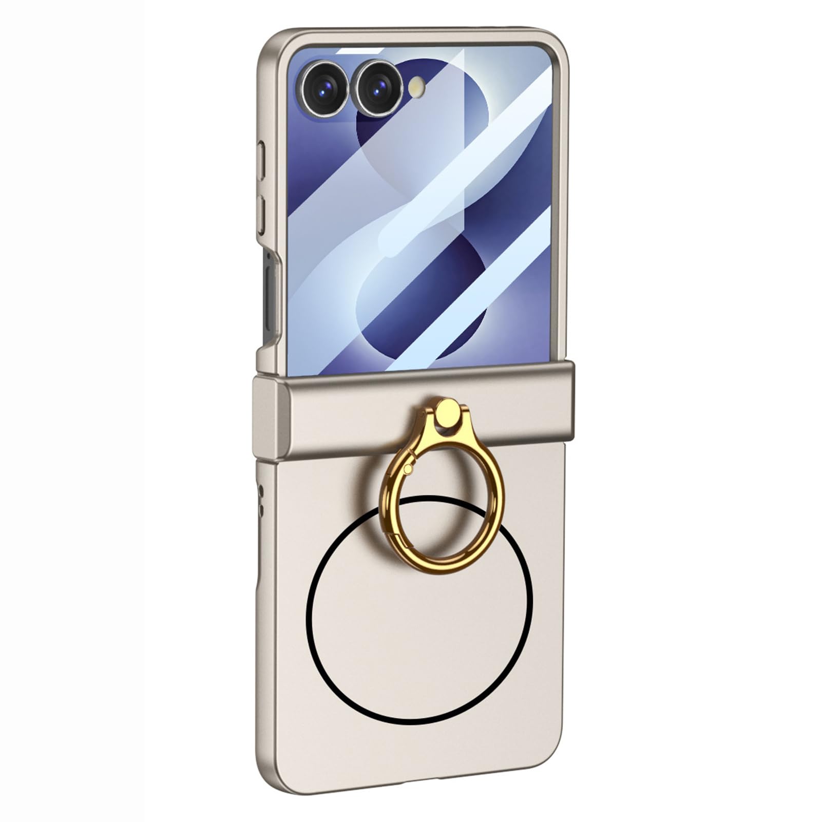 LUOTANL Hinge Case for Samsung Galaxy Z Flip 8, Small Screen Film Protector Slim Plating Ring Cover