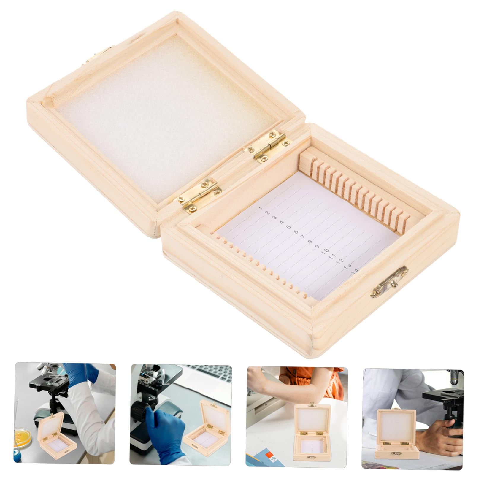 SOLUSTRE Slice Box Slide Storage Case Laboratory Slide Holder Slide Storage Organizer Laboratory Slide Organizer Microscope Slide Storage Holder Microscope Slide Organizer