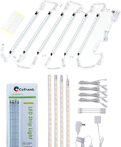 Barras de luz LED para pantalla 4 tiras de luz delgadas enlazables de 16 pulgadas (blanco cálido) y kit de tiras de luz LED, (6) barras de luz