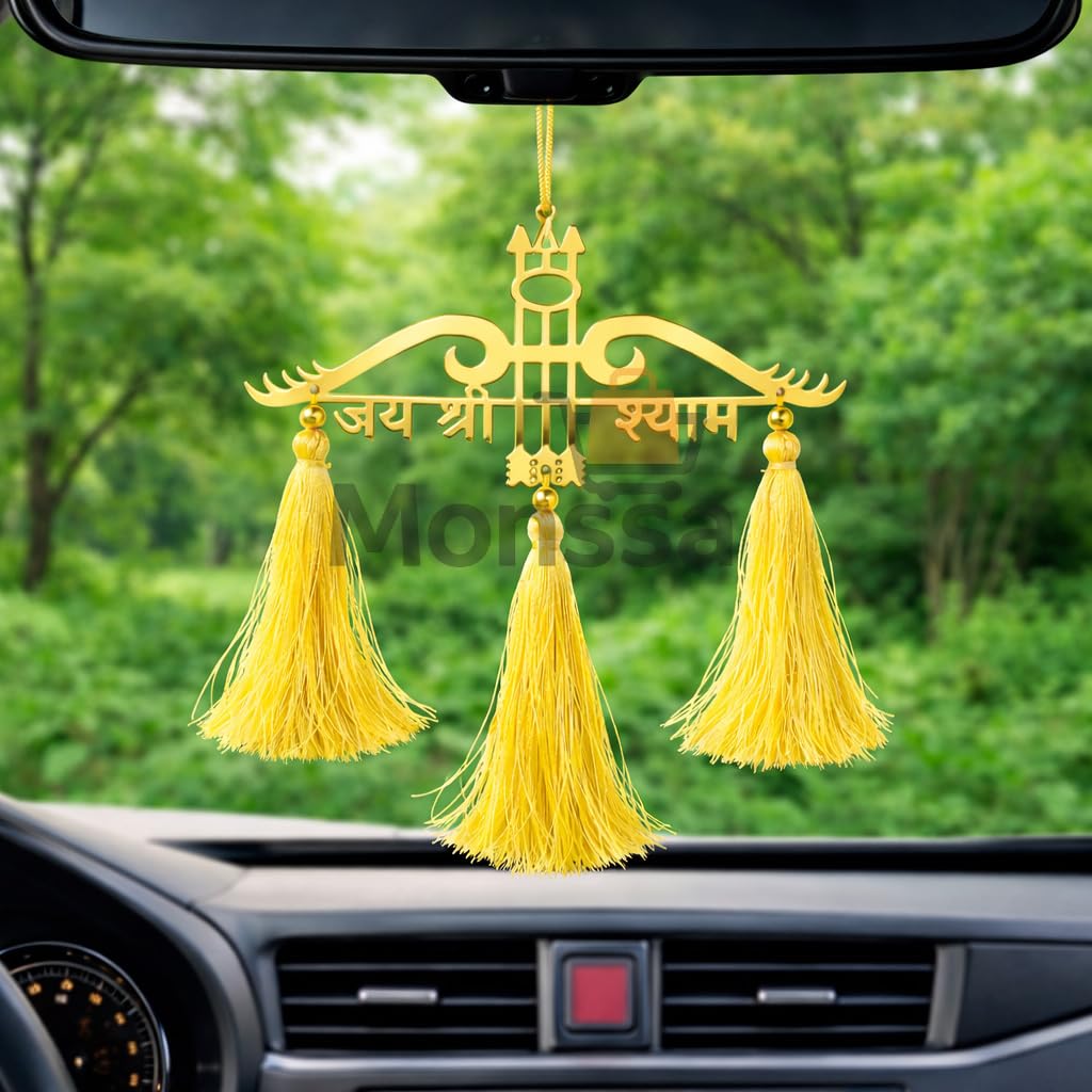 Monssa Gold Jayshree Shyam Dream Catcher for Car Rear View Mirror | Handmade Hanging Car Décor | Lightweight & Stylish Auto Accessory - (Pack of 1)-image-16