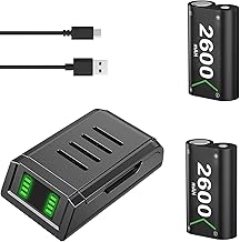 Wireless Controller Battery Charger for Xbox One Controller, Xbox Series x/s, Xbox One, Xbox One S, One X, Xbox One Elite Controller Batteries with Micro USB Charging Cable