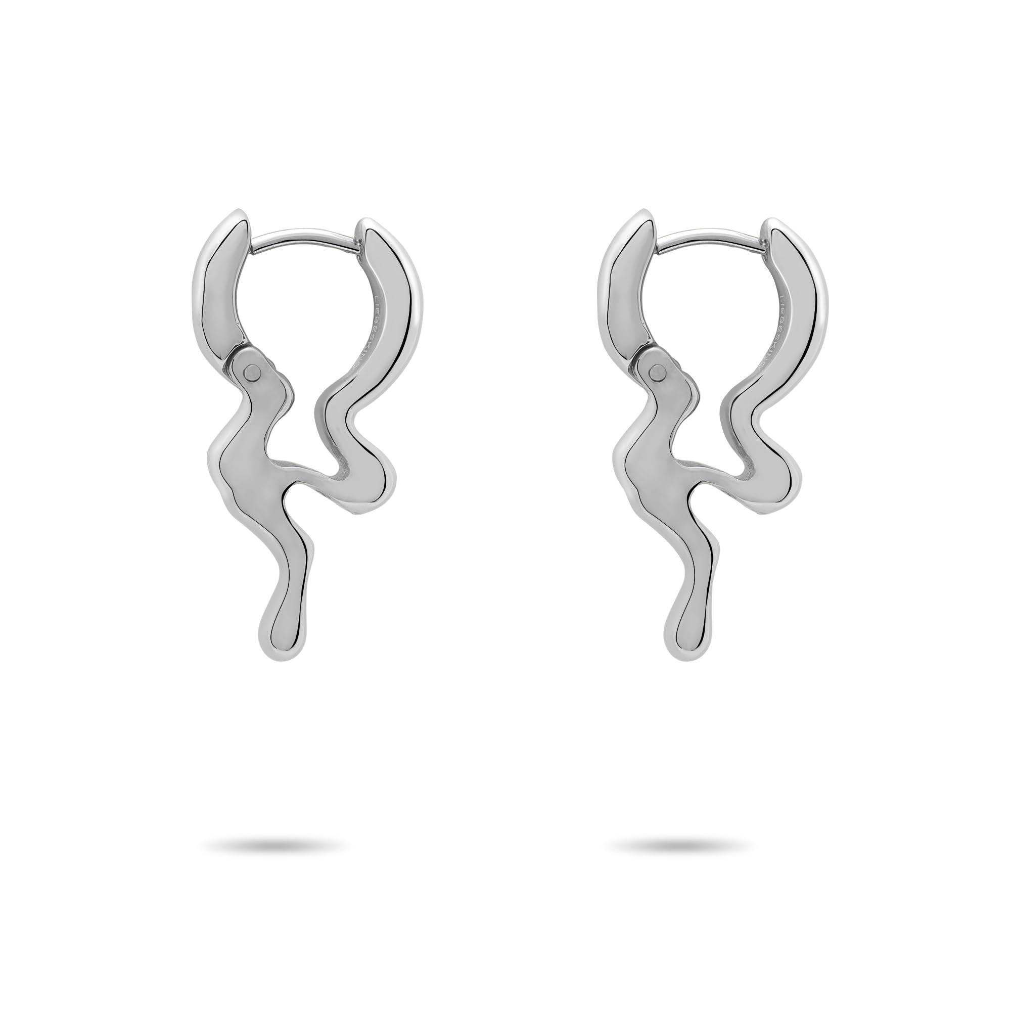 Liebeskind Berlin LJ-1643-E-27 Creole Earrings Stainless Steel in IP Silver, 2,7 cm, Stainless Steel, No Gemstone