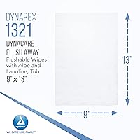 Vista 2 de Dynarex DynaCare Toallitas desechables para baño, toallitas húmedas para higiene de baño, sin alcohol, seguras para alcantarillas y sistemas