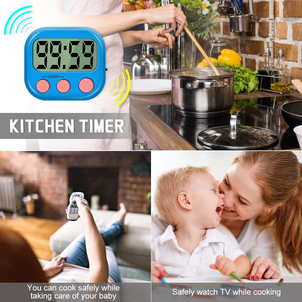 Timer Da Cucina Digitale LCD Magnetico - Conto Alla Rovescia, Allarme Forte, Trasparente - Accessorio Casa