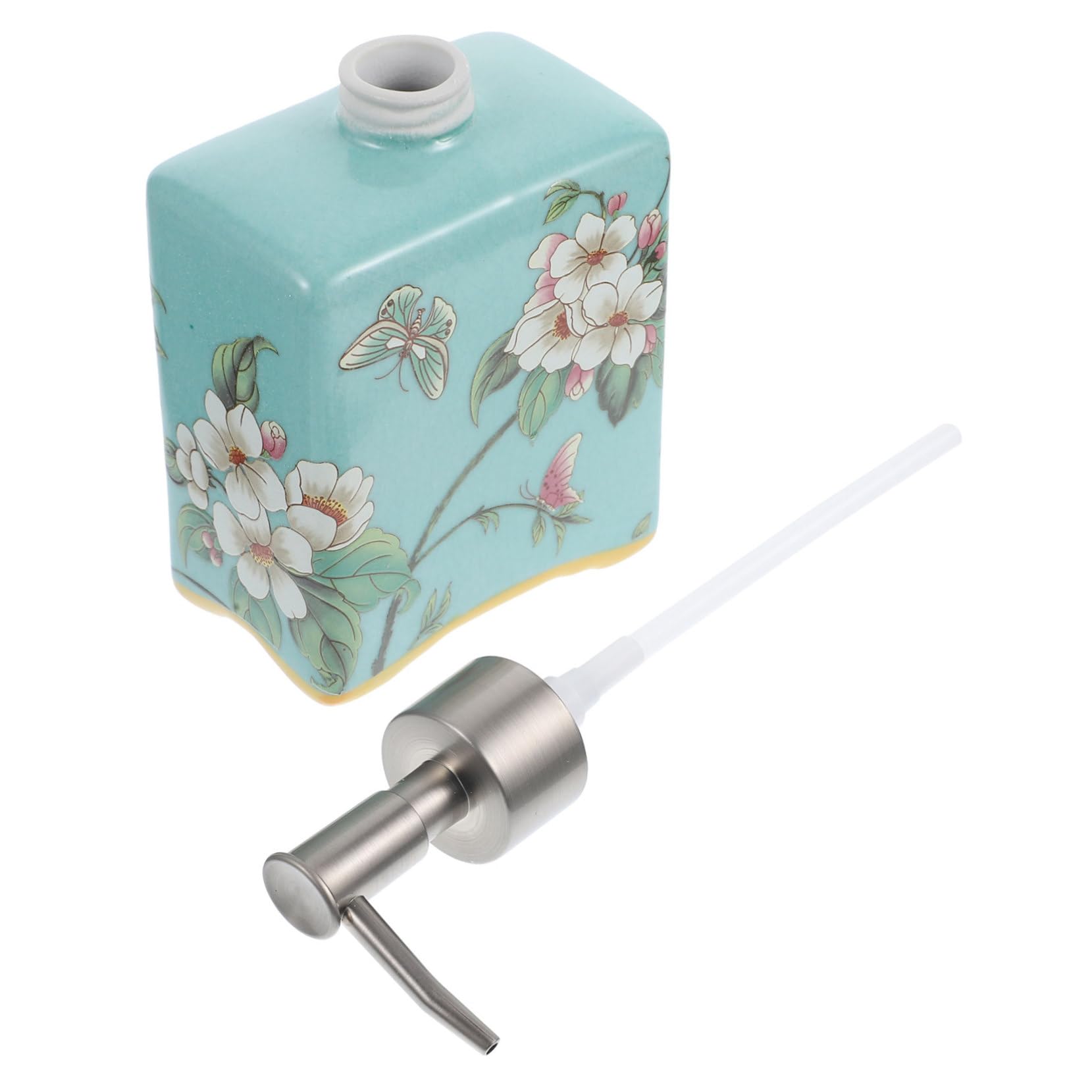 Dispensador de Jabón de Cerámica 410ml con Acero Inoxidable