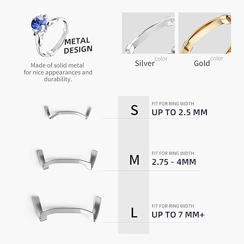 Miniatura 4 de Juego de ajustadores de tamaño de anillo para anillos sueltos, 3 estilos invisibles reductor de anillo de protección, 6 protectores de anillo de