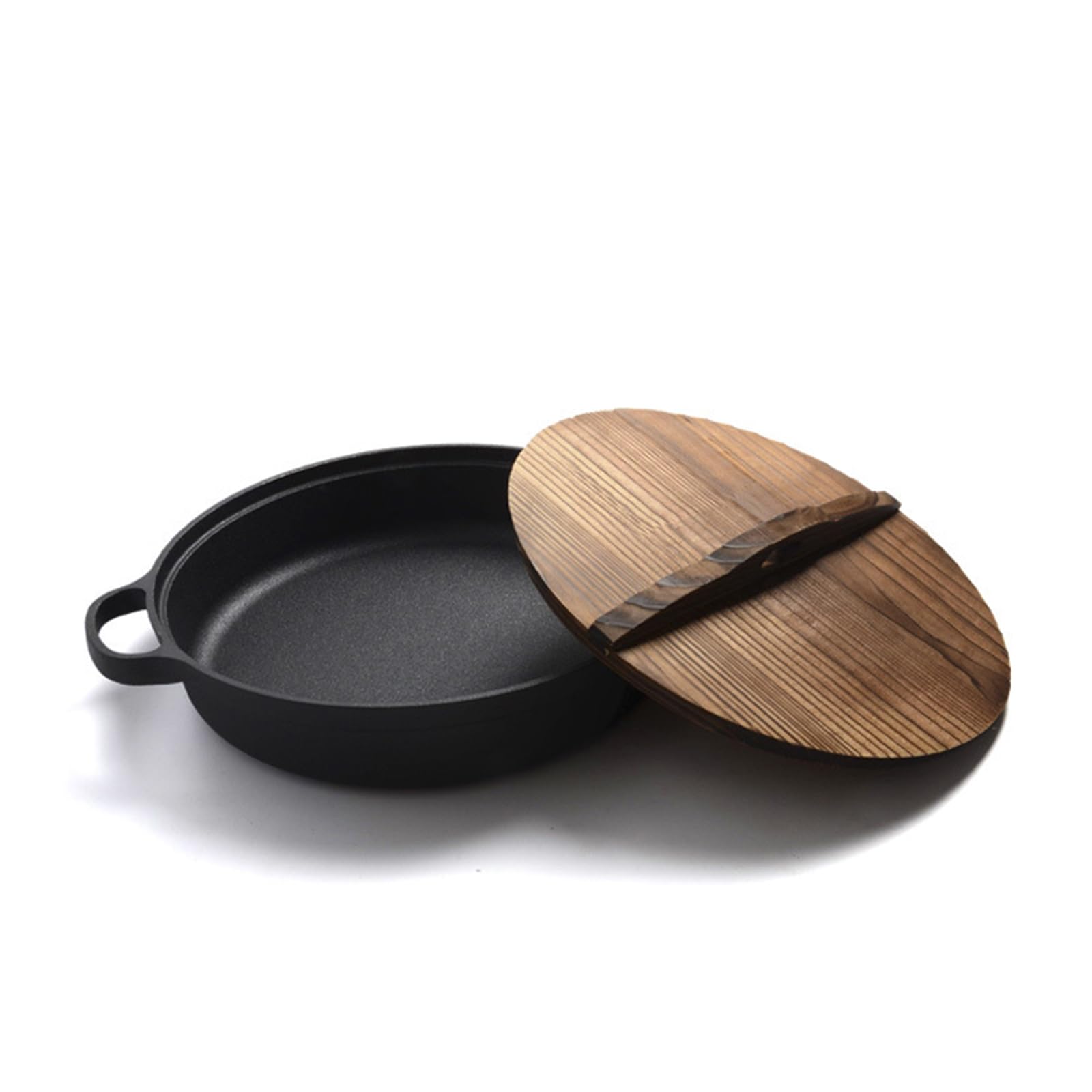 Okrągła żeliwna patelnia do pizzy, 25/28/30/33/35 cm, żeliwna patelnia z podwójnym uchwytem, do pieczenia, piekarnika, grilla, grilla (28 cm)