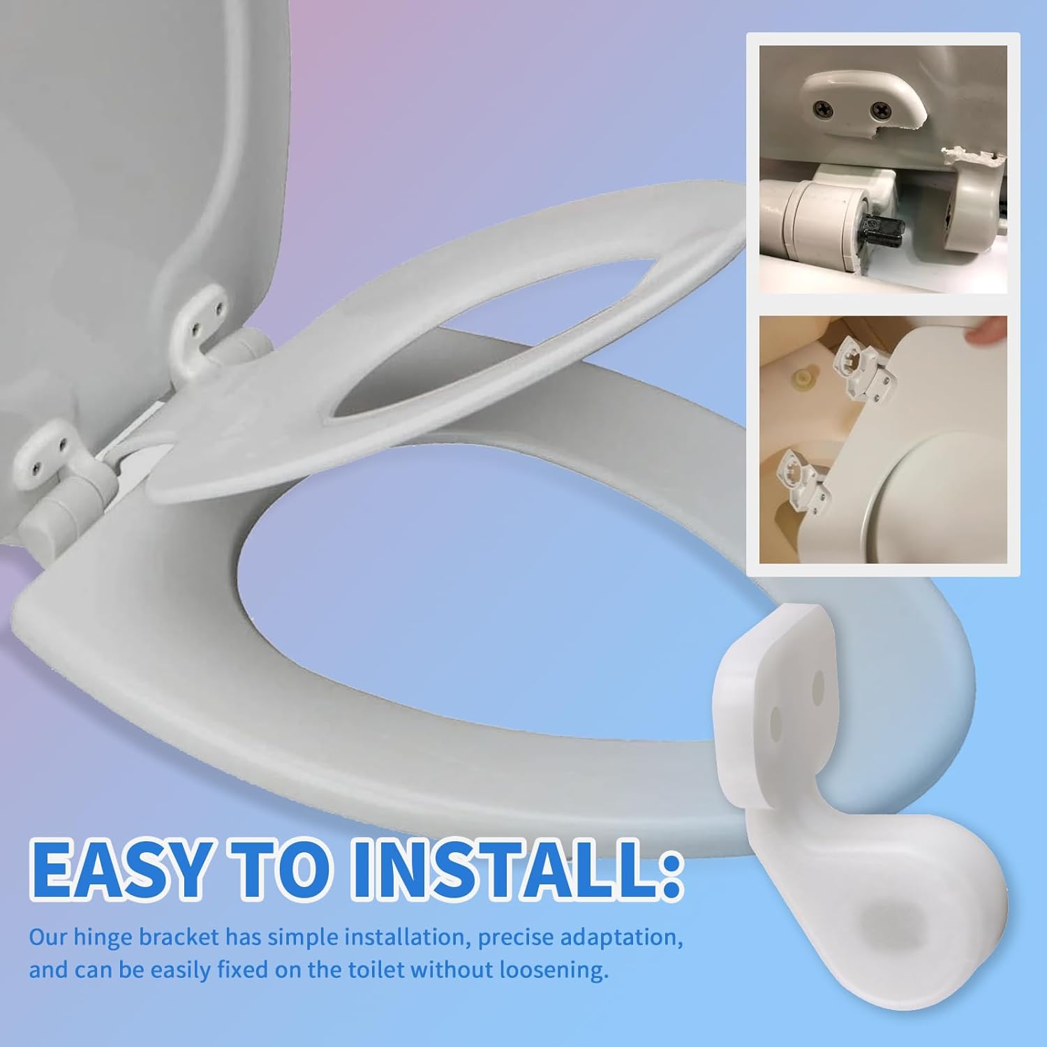 1Pc White Slow Close Hinge Bracket Compatible with Bemis Nextstep Toilet Seat, ONLY Fits for Right Slow Close Hinge Post