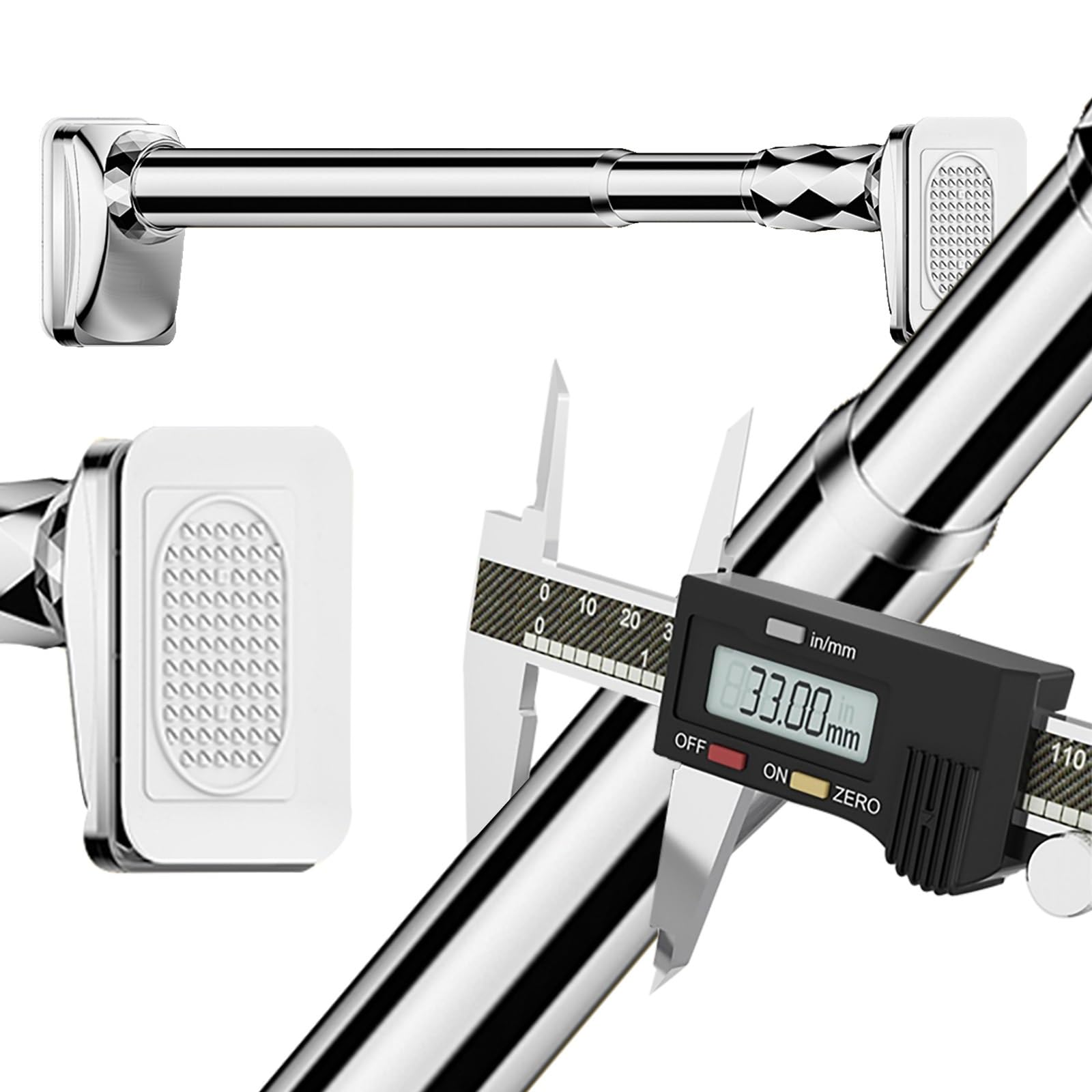 Gardinenstange ohne Bohren, 40-500cm Teleskopstange Klemmstange für Dusche, Badezimmer, Fenster & Raumteiler - Rutschfest SUS, Einfache Montage, Design