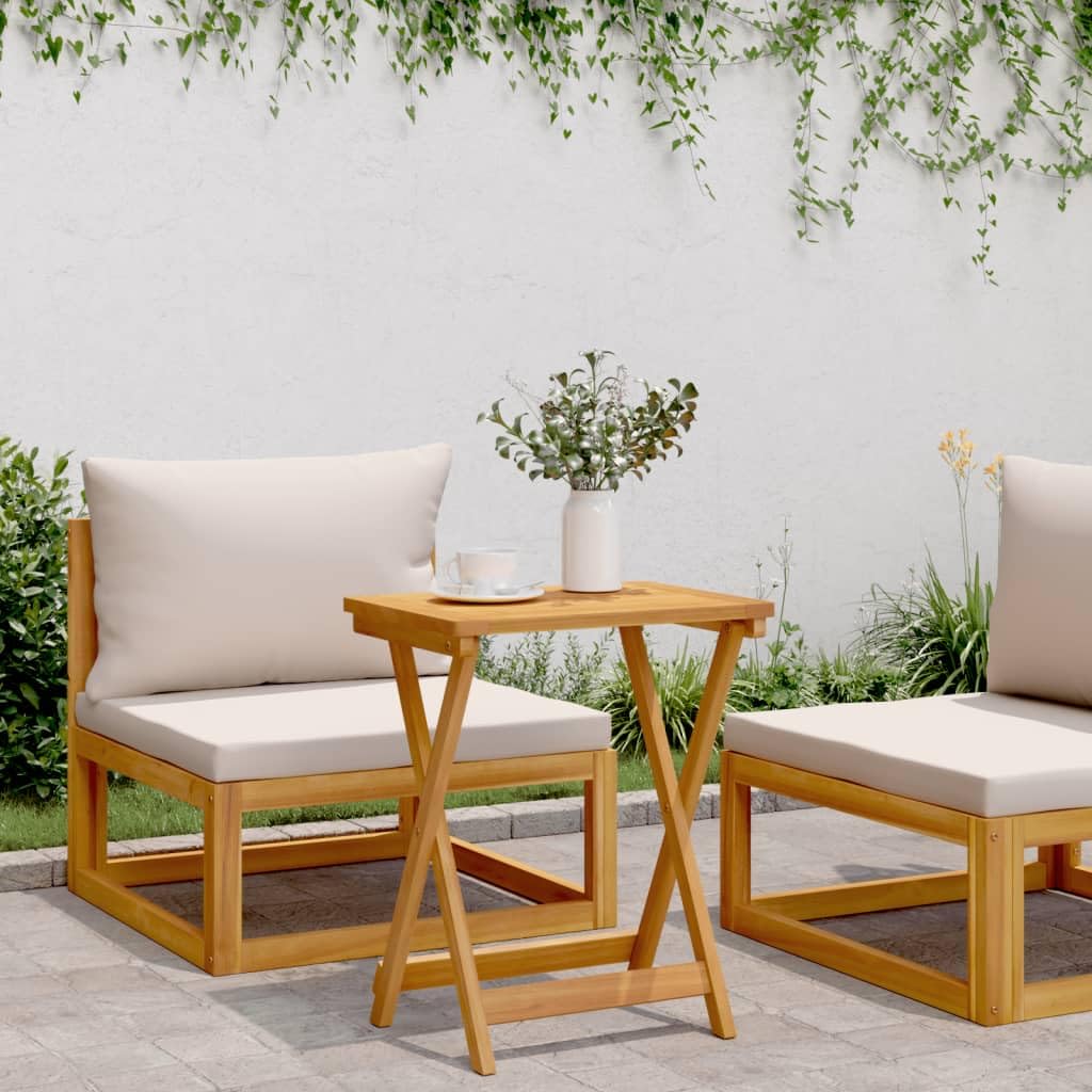 Tavolo da giardino pieghevole, 50 x 36 x 60 cm, in legno massiccio di acacia | Robusto legno duro tropicale, salvaspazio, per balcone, terrazza, giardino