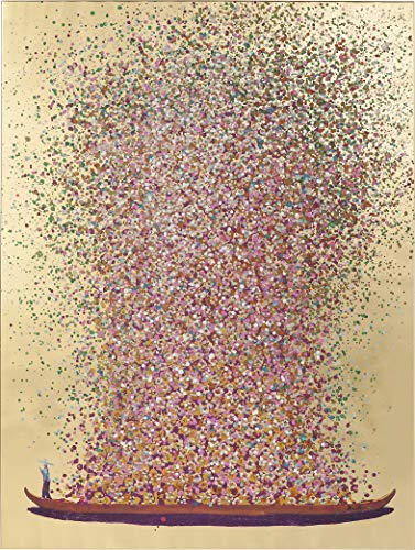 Kare Design Tableau sur toile Flower Boat, Rose, 100x80x4 Cm, Tableaux toile accessoire déco, Tableau mural pour la maison, Impression d’art pour la maison, Grand...