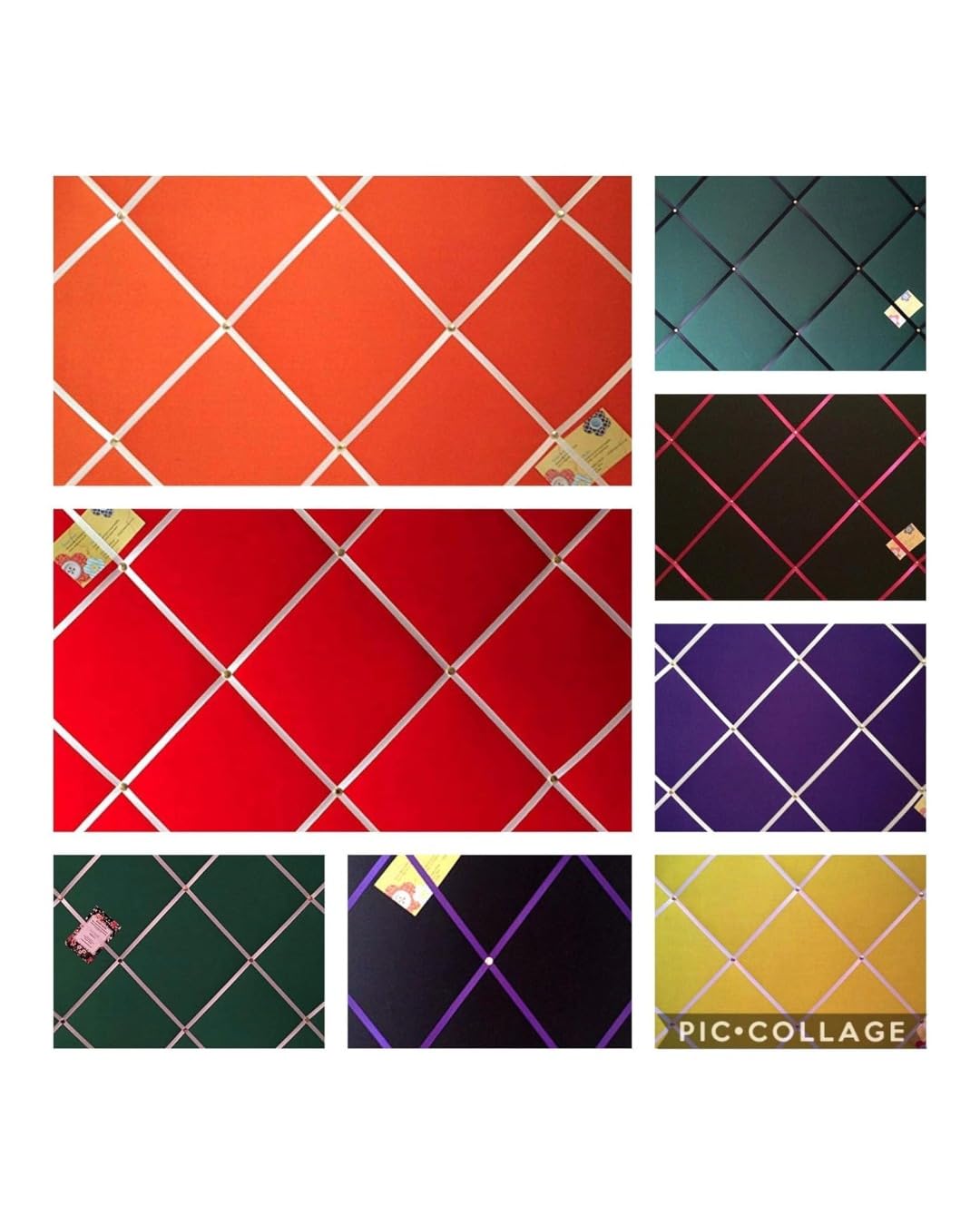 Custom Handmade Bespoke Fabric Pin/Memo/Notice/Photo Cork Memo Board with Plain Fabric & Ribbon Your Choice of Colours & Sizes