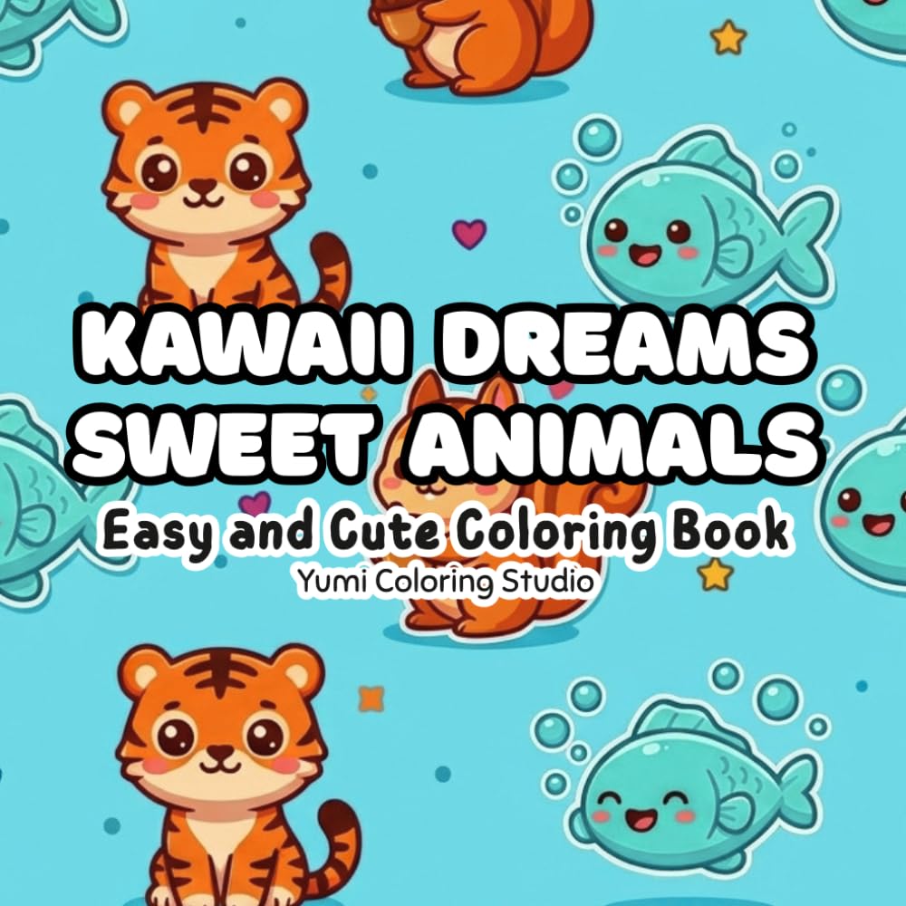 Kawaii Dreams Sweet animals: Easy and Cute Coloring Book