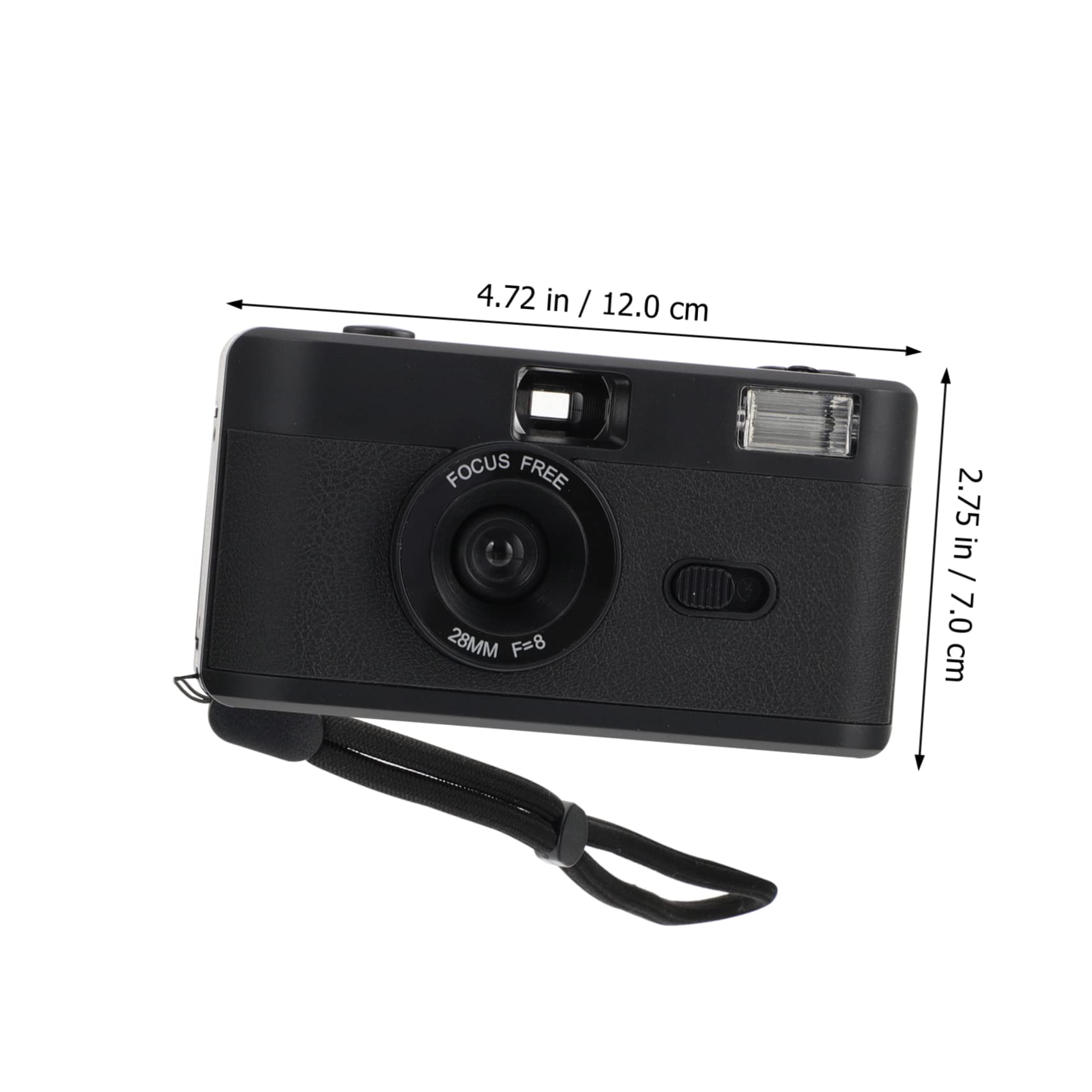Gadpiparty Vintage Filmkamera aus ABS Wiederverwendbar mit Eingebautem Blitz Schwarz