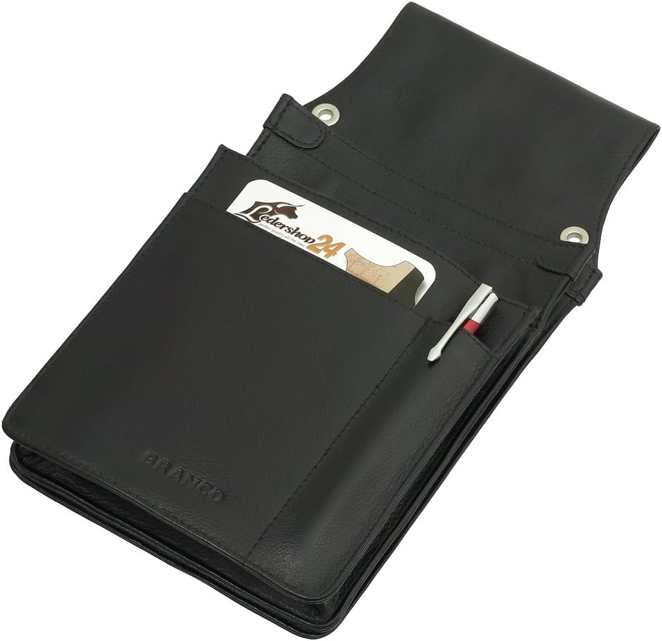 Professional Waiter’s Pouch for Tablets: Suitable for iPad Mini up to 8 Zoll & Waiter’s Purse in Calf Leather Black