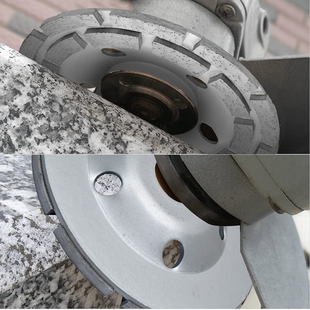 Universale Diamante Grinding Cup Abrasivo Doppia Row Muratura Concrete Wheel Silver Diamond Rettifica Testa Strumento di Taglio per Smerigliatrici Angolo