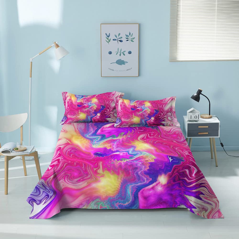 Drap de lit Queen Twin drap géométrique coloré imprimé en 3D parure 3 pièces