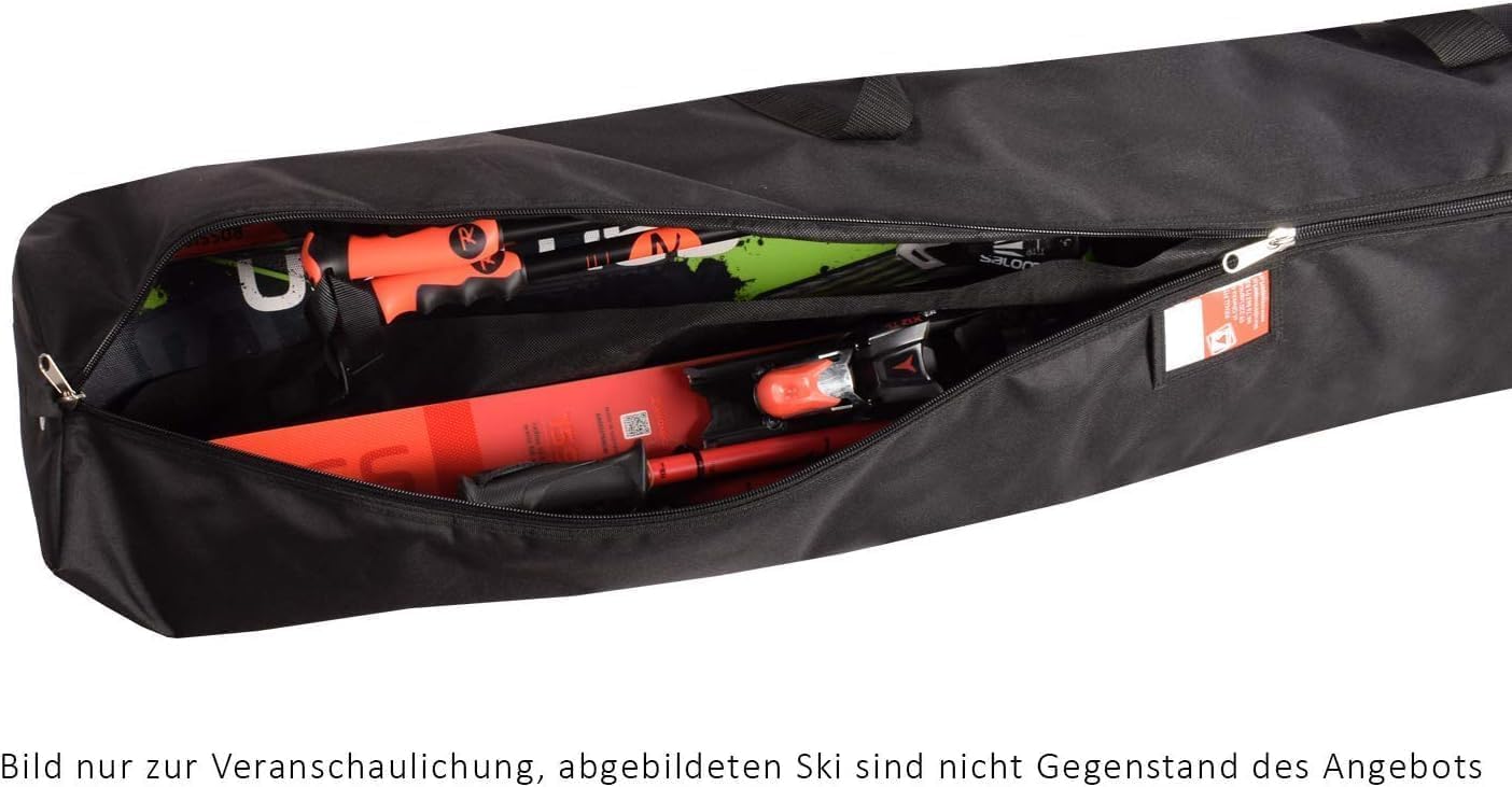 SnowSport Double Ski Bag Prestige - Borsa da sci per 2 paia di bastoncini da sci e da sci, molto spessa imbottitura, adatta per viaggi in aereo, autobus, viaggi in auto (190)