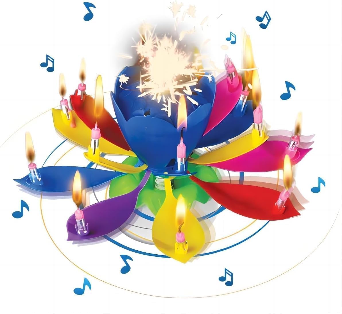 Lotus Cake Decoration, 2Pcs Birthday Candles