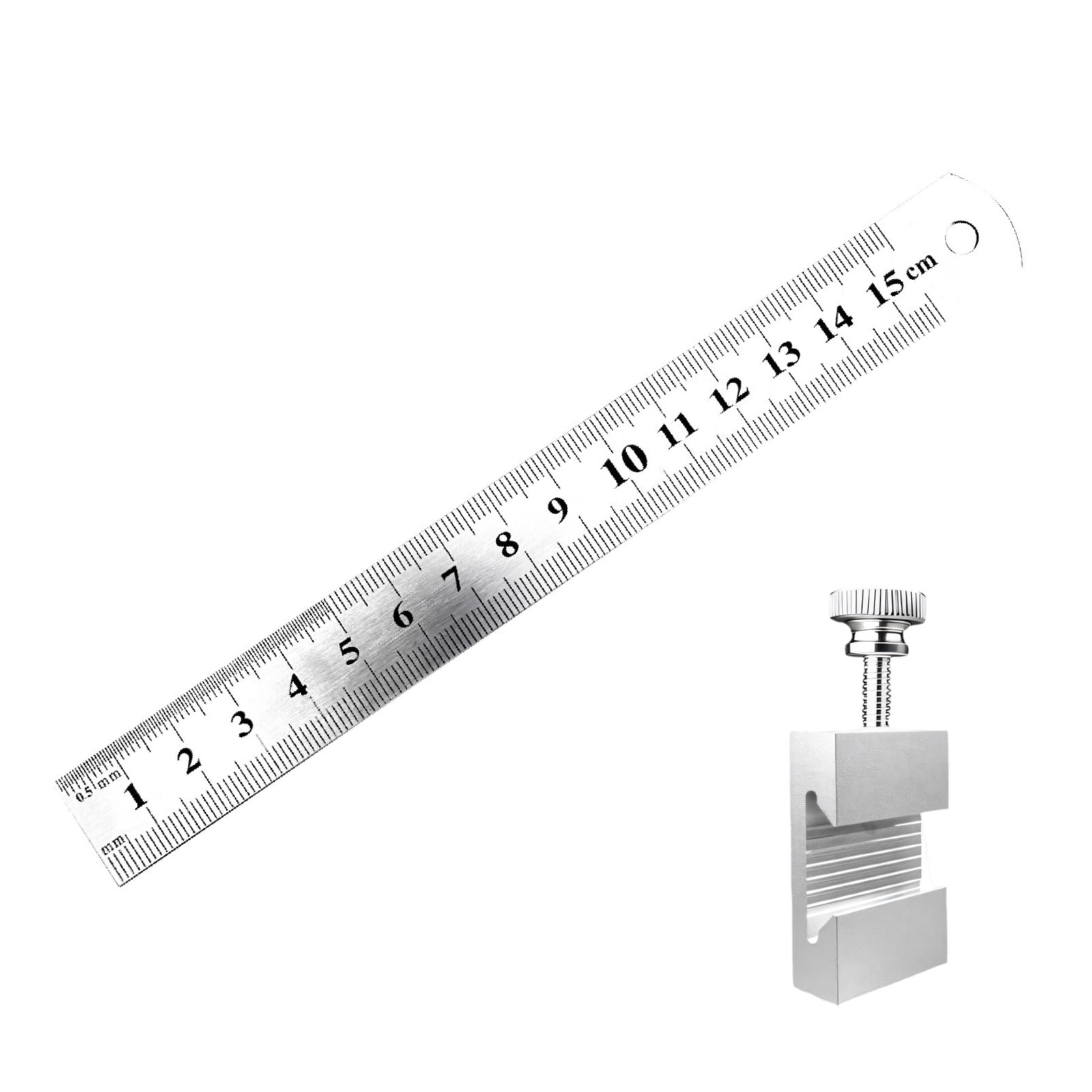 Limtula Silver Woodworking Marking Ruler With Multiple Scales And Hanging Hole Woodworking Marking Ruler