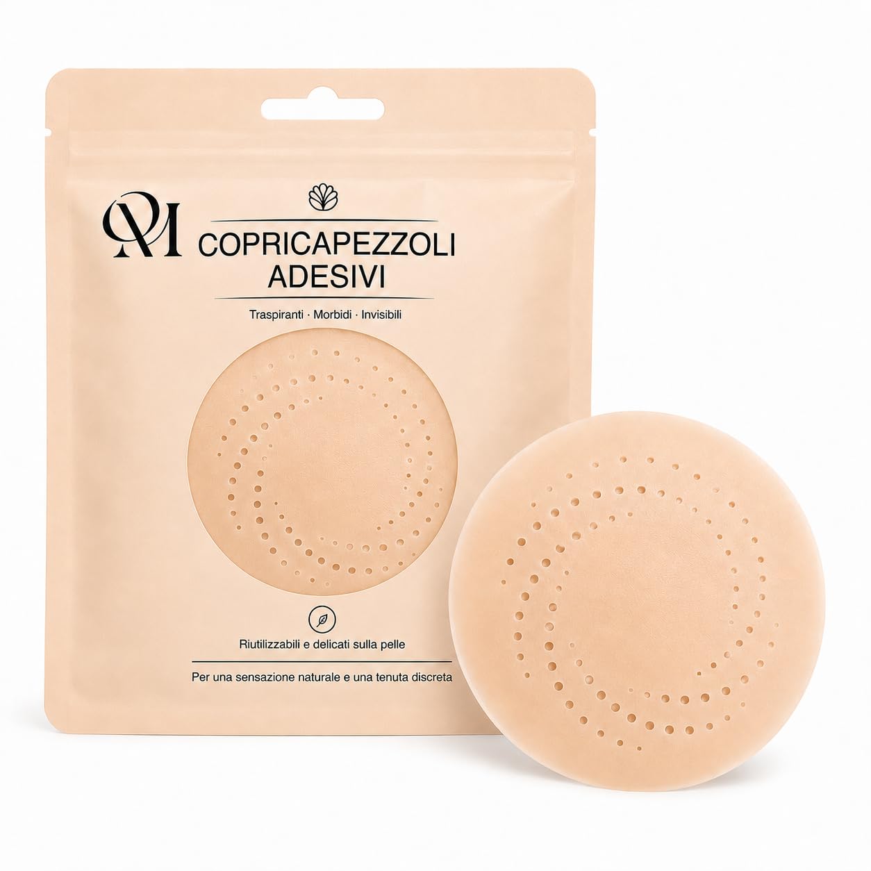 QM Copricapezzoli Adesivi Donna Waterproof in Silicone, Copri Capezzoli Invisibili Riutilizzabili, Nipple Cover Senza Spalline, Reggiseno Schiena Scoperta, Reggiseno Adesivo, Coppe Adesive Seno