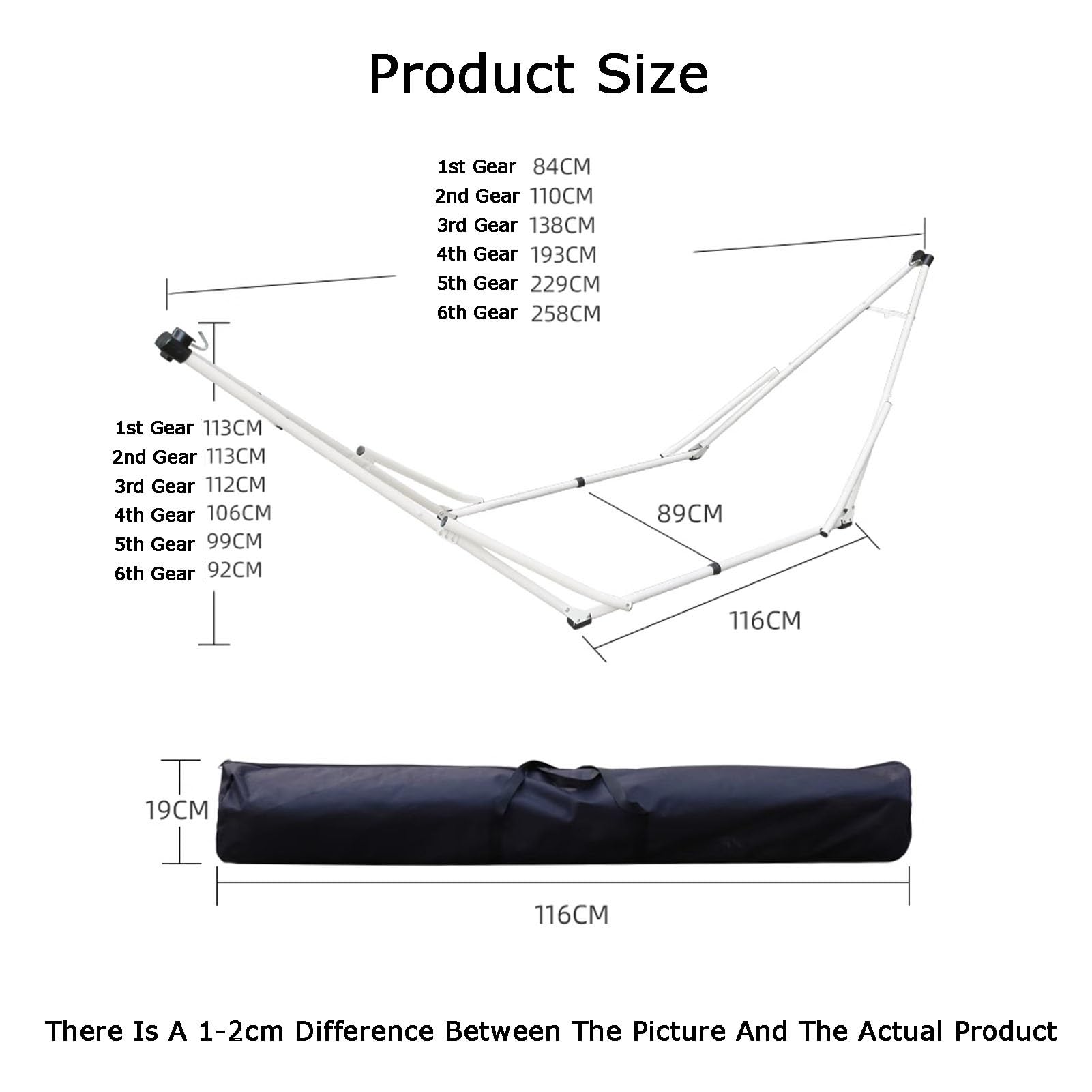 Générique Support De Hamac, Capacité De Charge 350 Kg, Support De Balançoire Pliable Et Peu Encombrant,for Jardin Et Terrasse (Support Uniquement)