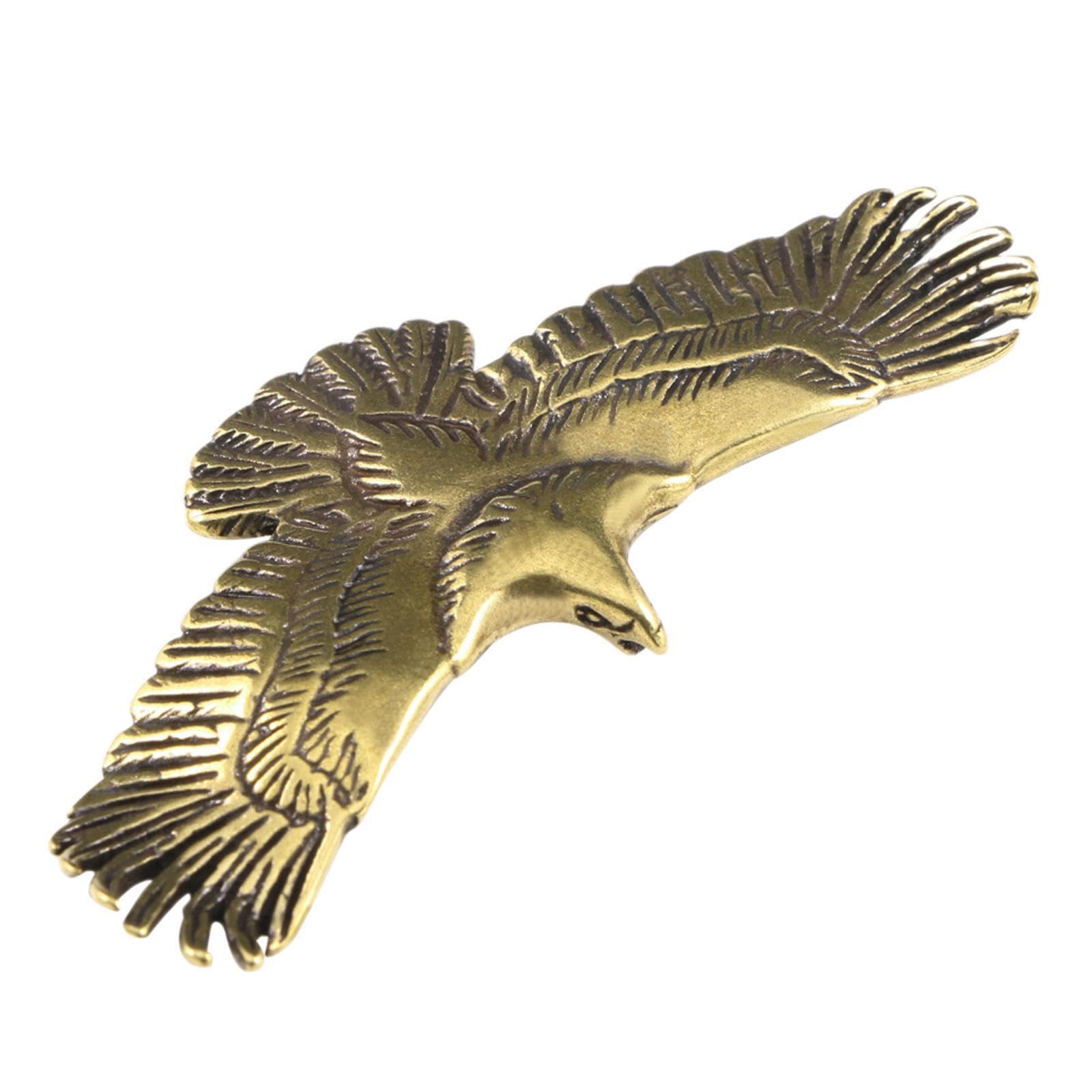 Zambuph Unique Mini Eagle Figurine Desktop Sculpture Premium Brass Eagle