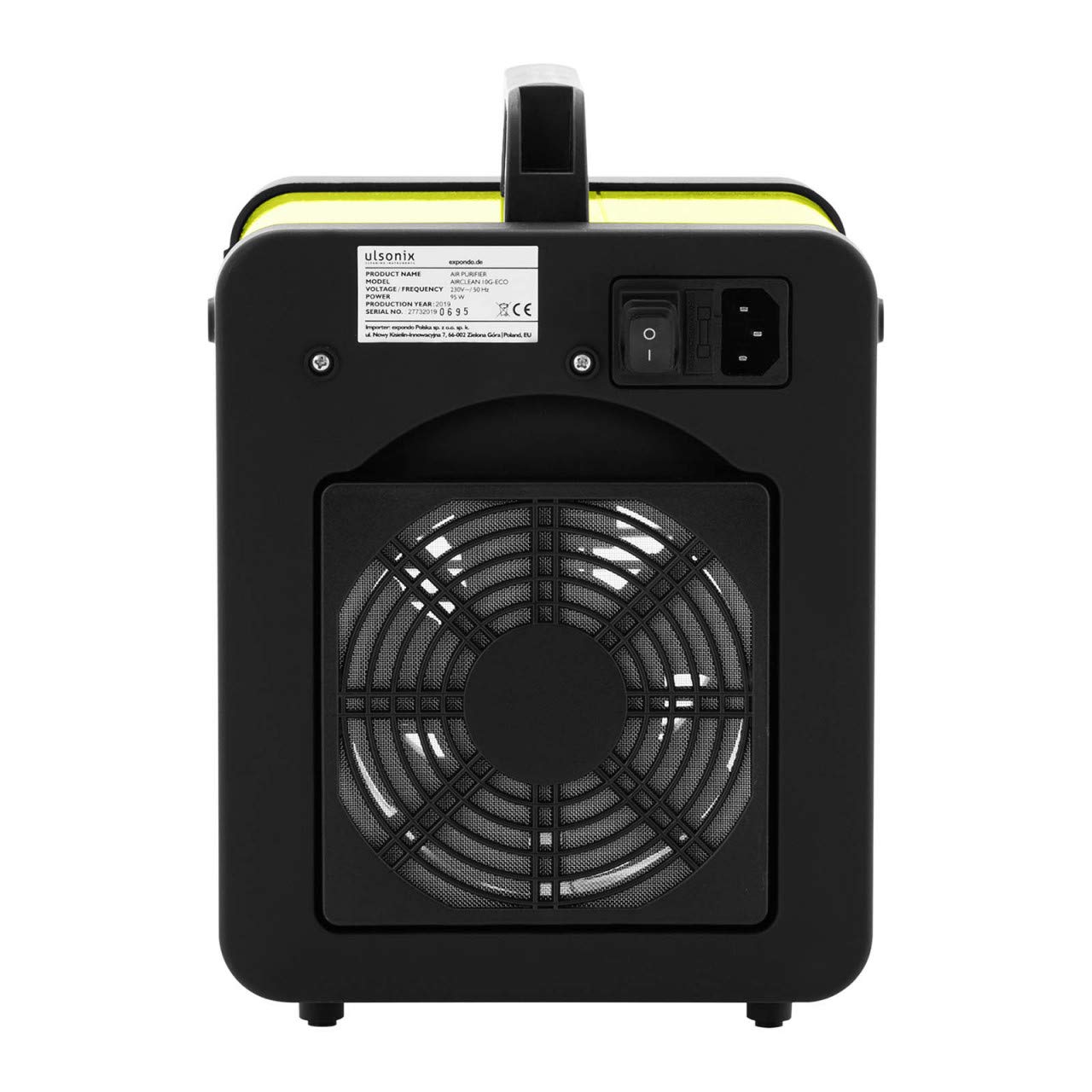 Industrieller Ozongenerator Luftreiniger Ozon Sterilisator Timer 10000mg/h 95W AIRCLEAN 10G-ECO (60 Min Timer, pulverbeschichteter Stahl, Edelstahlfilter)