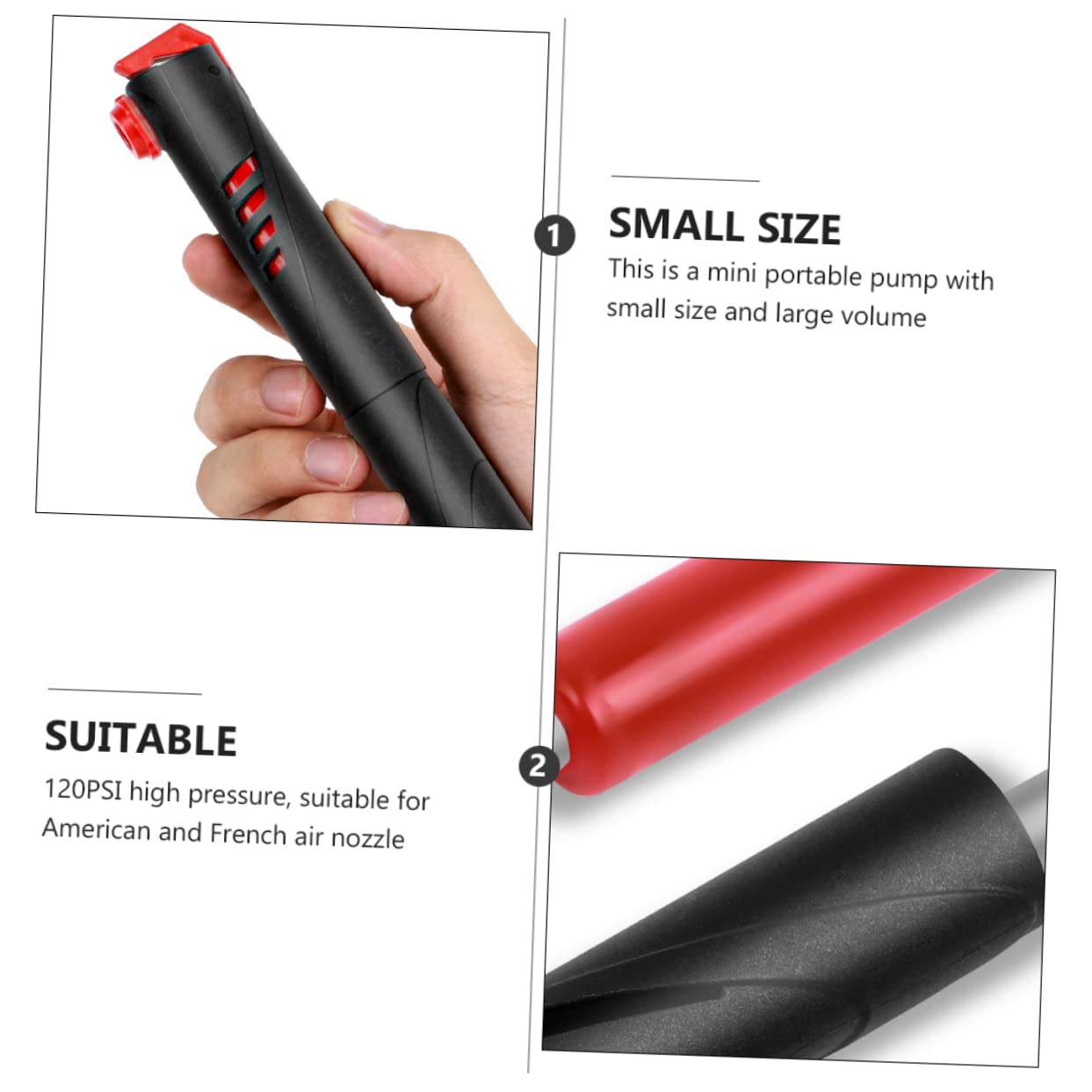 OSOLADY 1 Set Manual Tire Pump Portable Floor Pump for Bikes Durable Lightweight with Rotating Air Nozzle for Easy Use for Outdoor Cycling