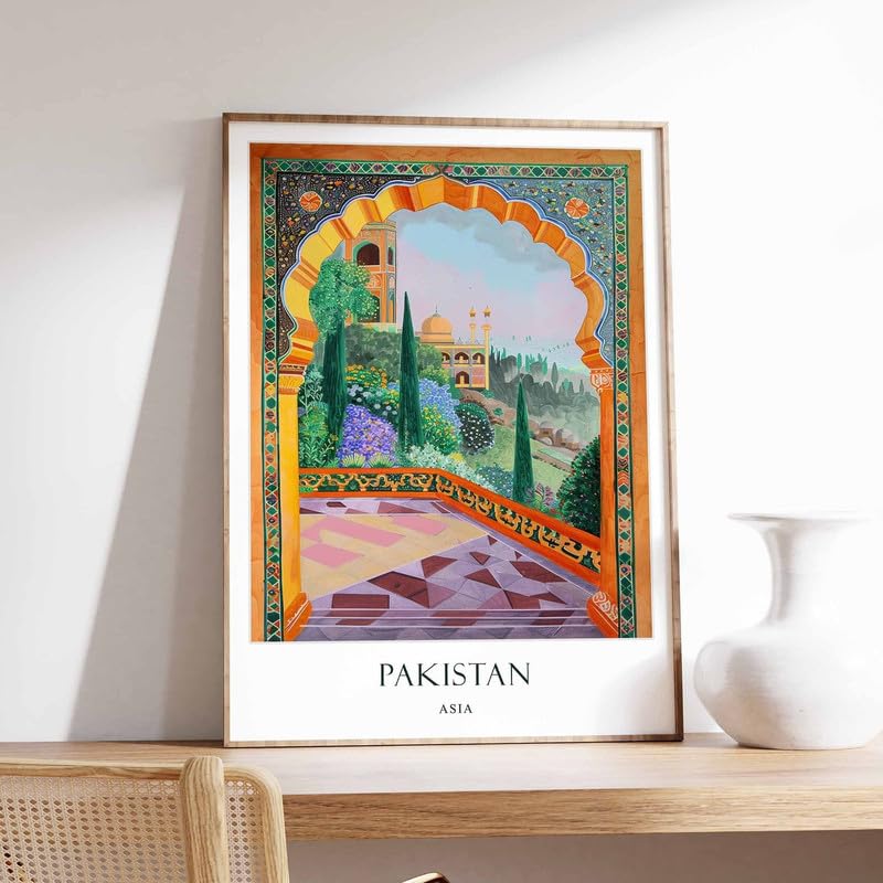 Poster Pakistan art islamique décoration murale voyage grand format A0