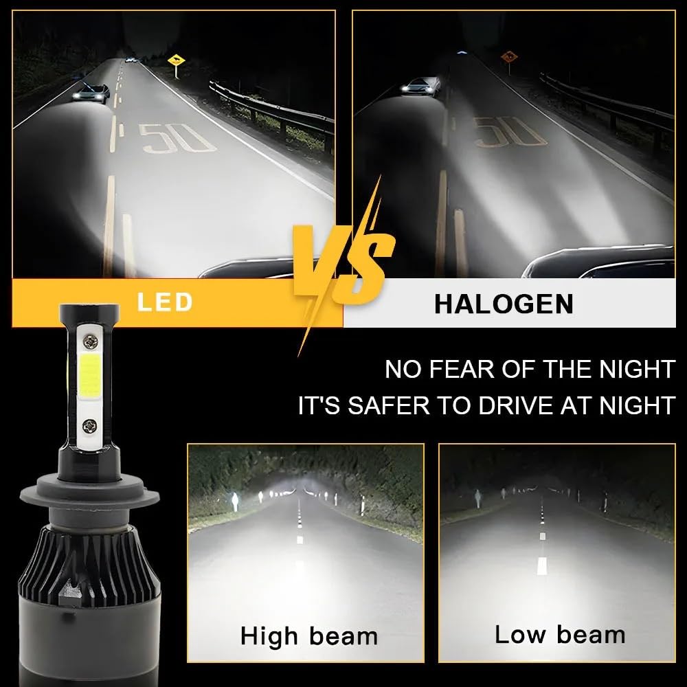 LED Oświetlenie pomocnicze Do Dodge CHALLENGER 2015-2020 | 30000LM LED Reflektor Żarówki Samochodowe H8 Lampa Przeciwmgielna Canbus(4pc Headlight Fog)