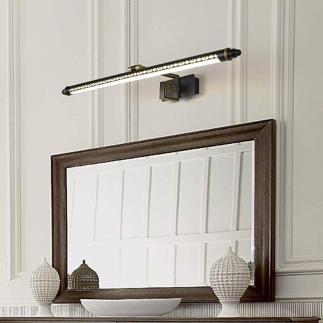 Lumière miroir salle bains, lumière miroir courtoisie LED miroir maquillage avant lumière miroir applique murale éclairage d'armoire non dimmable blanc naturel 4000K