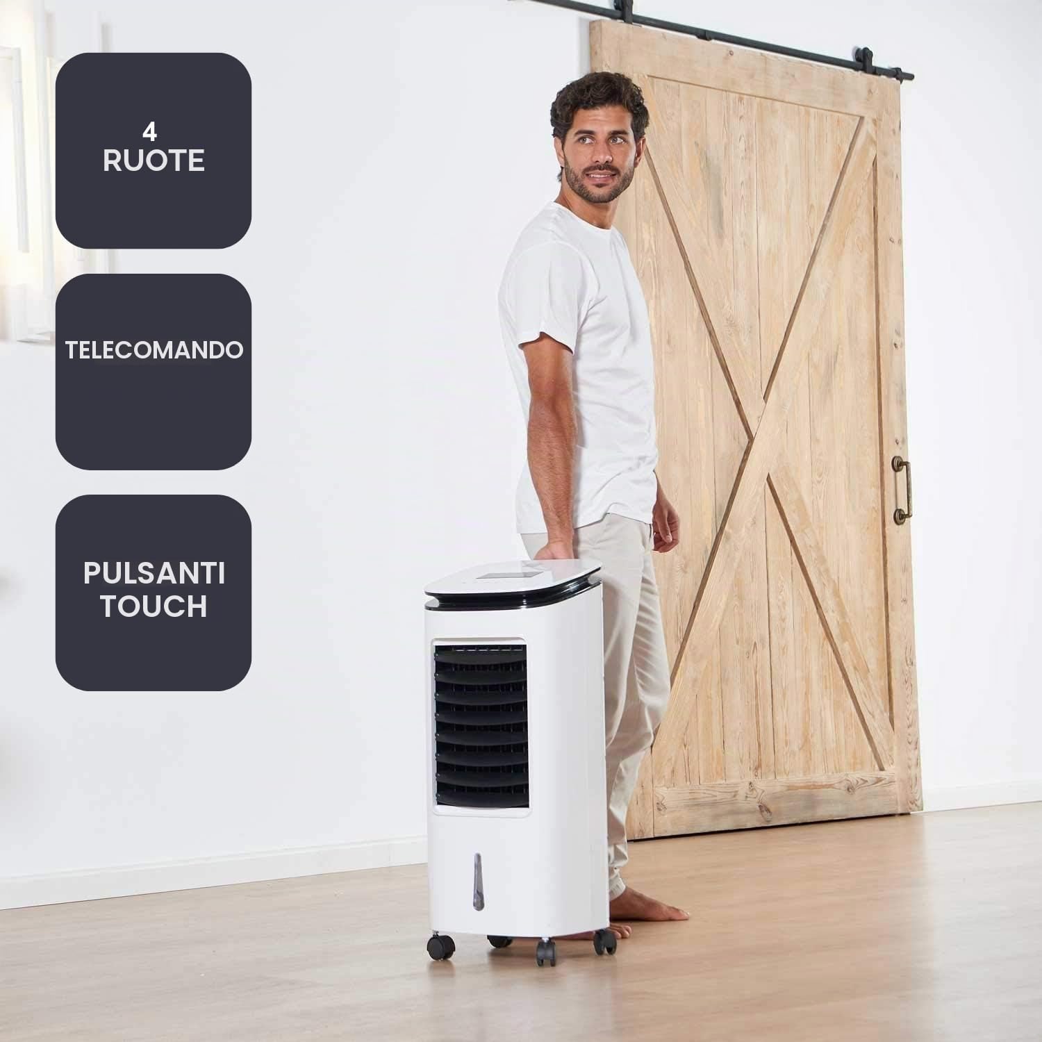 Black+Decker BXAC7E Climatizzatore evaporativo, 65 W, plastica, Bianco