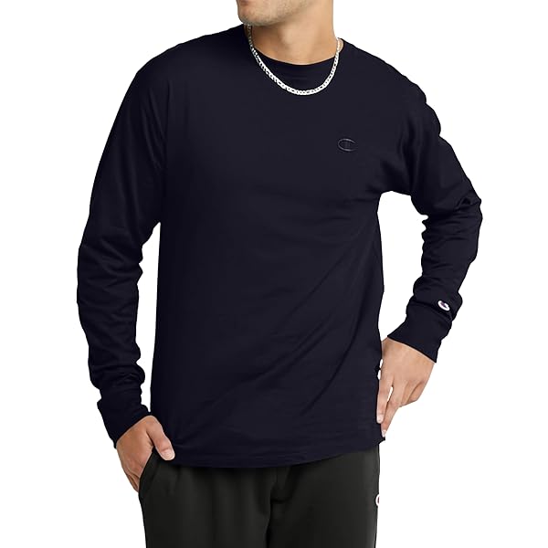 Champion Men's Long Sleeve T-shirt, Classic T-shirt for Men (Reg. Or Big & Tall)