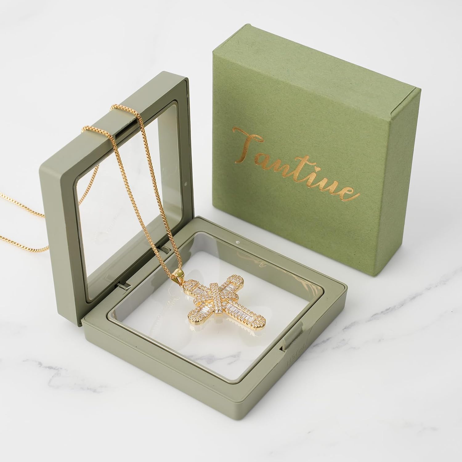 Cross Necklace for Women 14K Gold Plated Cubic Zirconia Cross Pendant Necklace Cross Faith Pendant Necklaces for Men Faith Pendant Crucifix Necklaces - Image 7