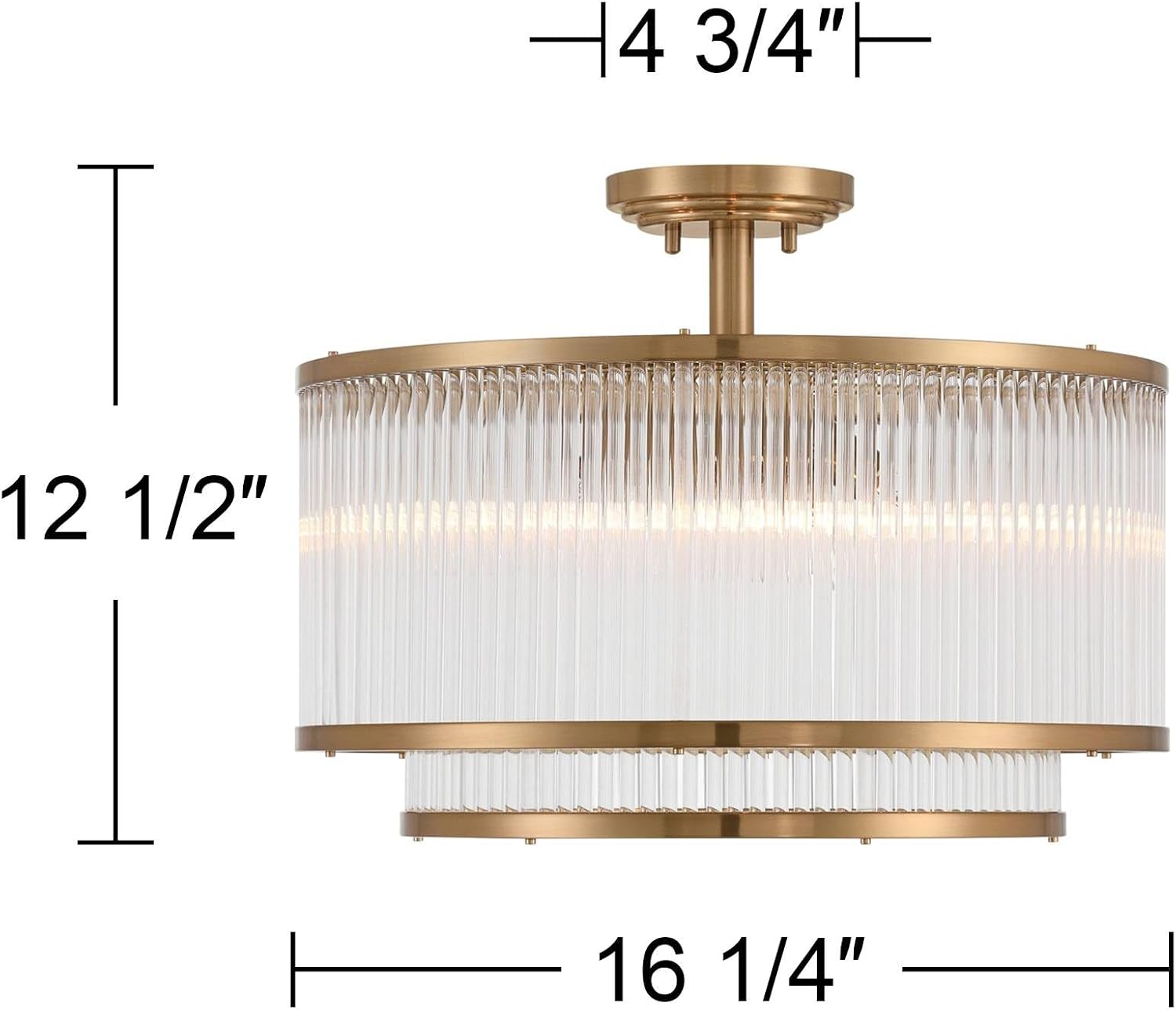 Possini Euro Design Warren 16 1/4" Modern Semi Flush-Mount Ceiling Light Fixture Kitchen Foyer Hallway Drum Round 5-Light Bronze Finish Crystal Bedroom Bathroom Entryway Living Room Indoor Small
