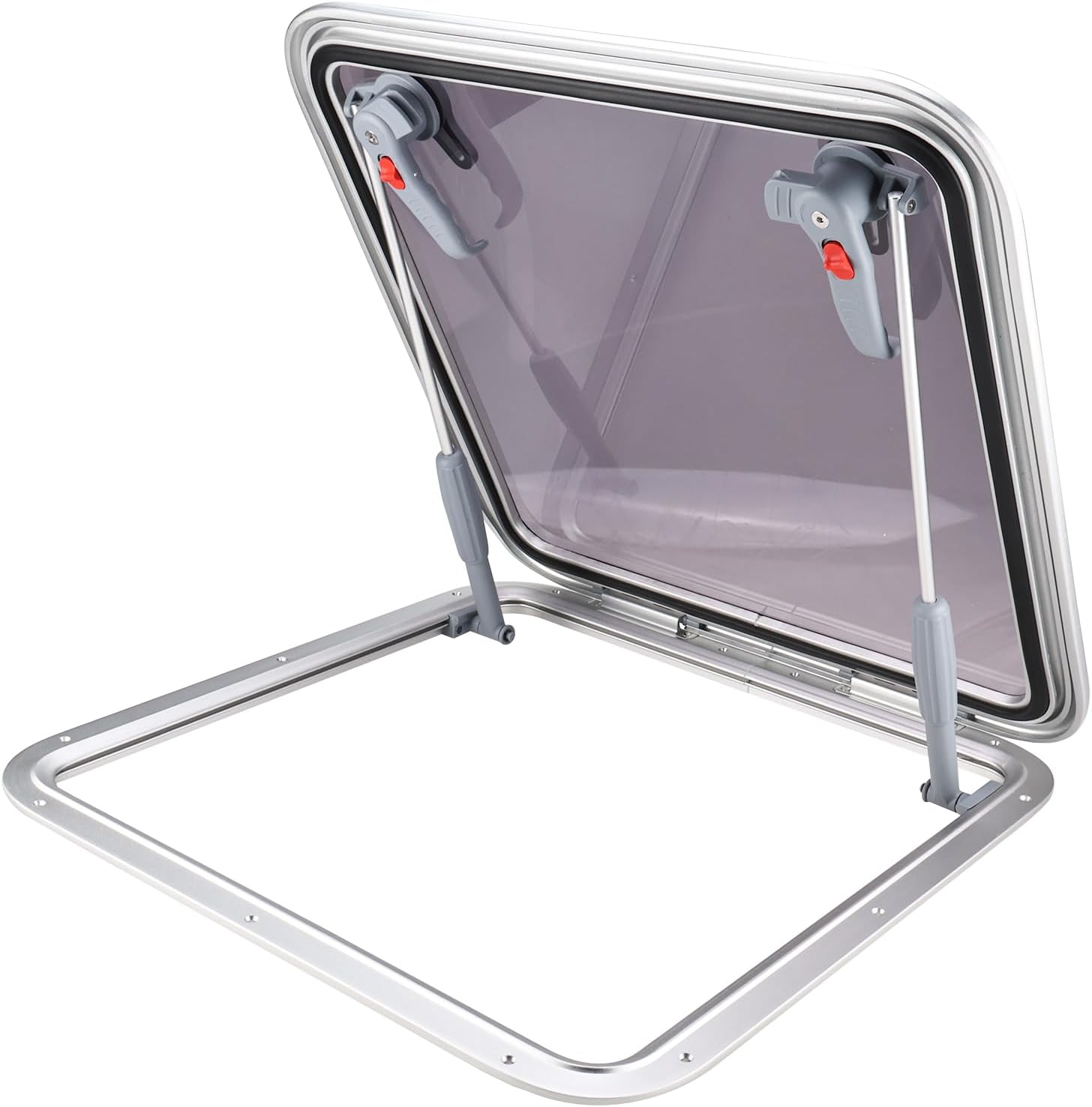 YaeMarine Square Anodized Aluminum Boat Deck Hatch & Lid Marine Hatch Porthole Portlight Window for Boat/Yacht/RV