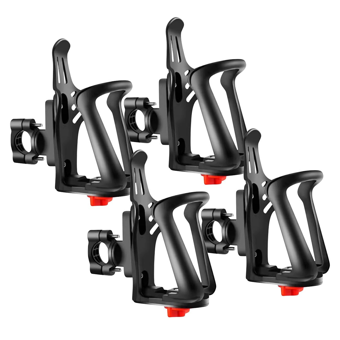 PEARL portaborraccia bicicletta: Set da 4 Portabottiglie per bicicletta e moto, regolabile, per telaio e manubrio (portabicchieri universale, portabicchiere manubrio moto, scooter)