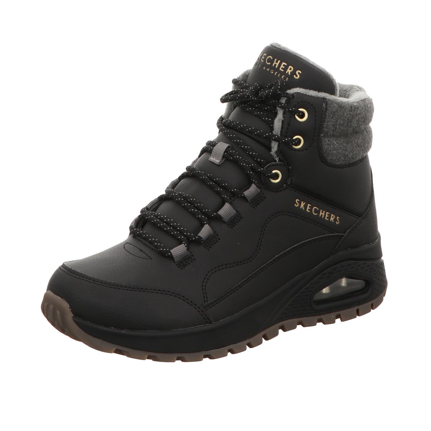 Skechers Women's Uno Rugged Natures Bliss Boots, Black Duraleather/Wool, 3 UK