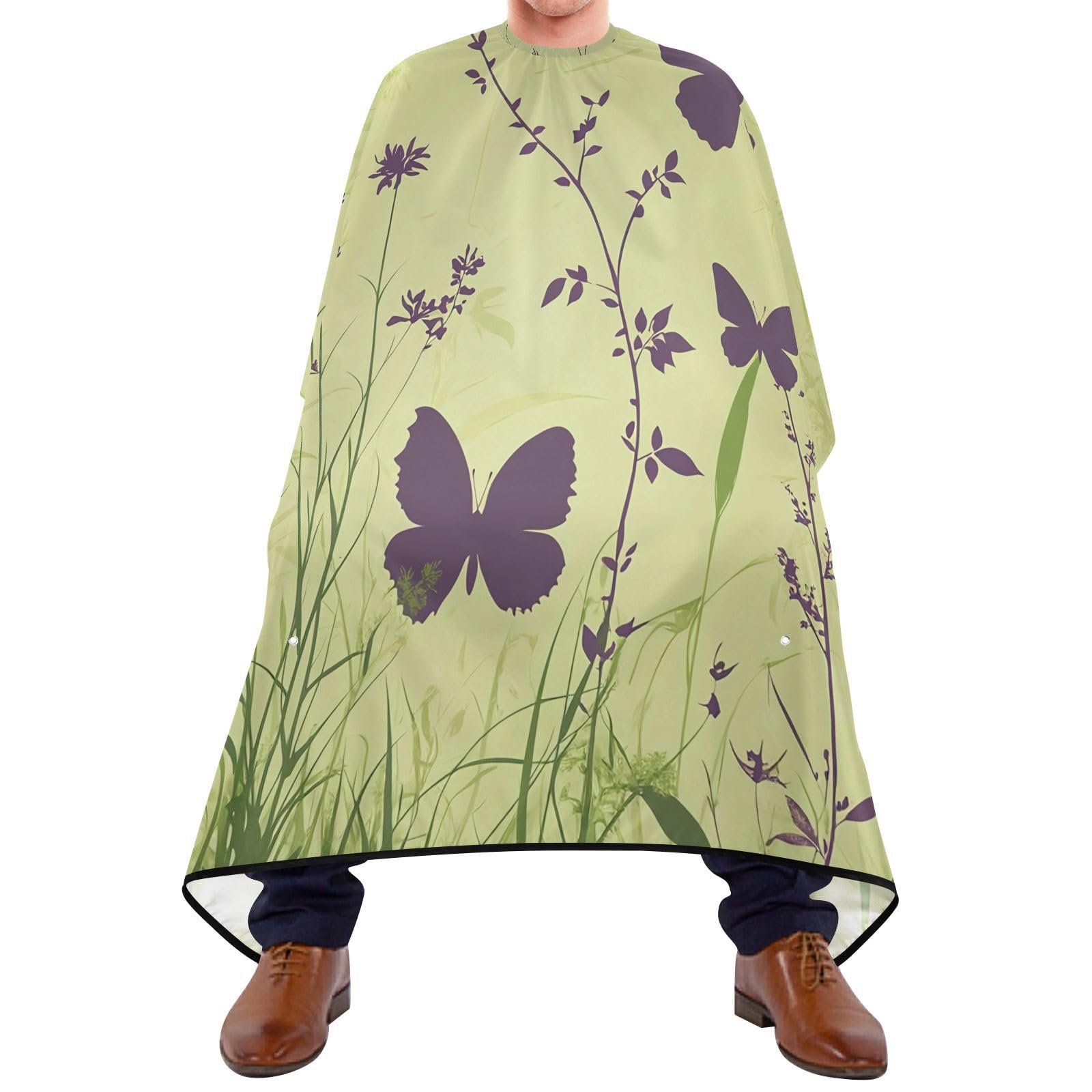 Hezely Butterfly and Wildflower Hair Dye Cape, Barber Cape for Adults,Waterproof Salon Cape,Waterproof Hairdressing Styling Hair Cutting, 65