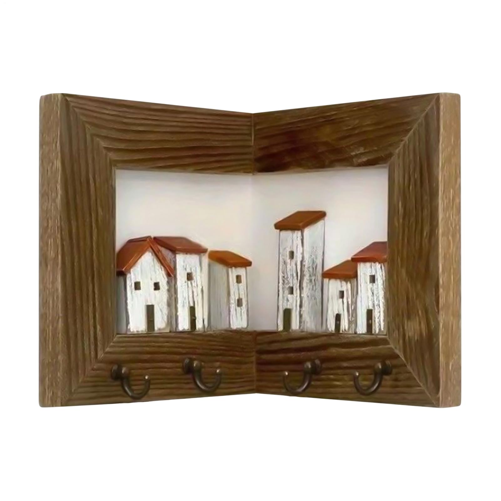 Portallaves de pared en madera noble envejecida artesanal para decoración de interiores
