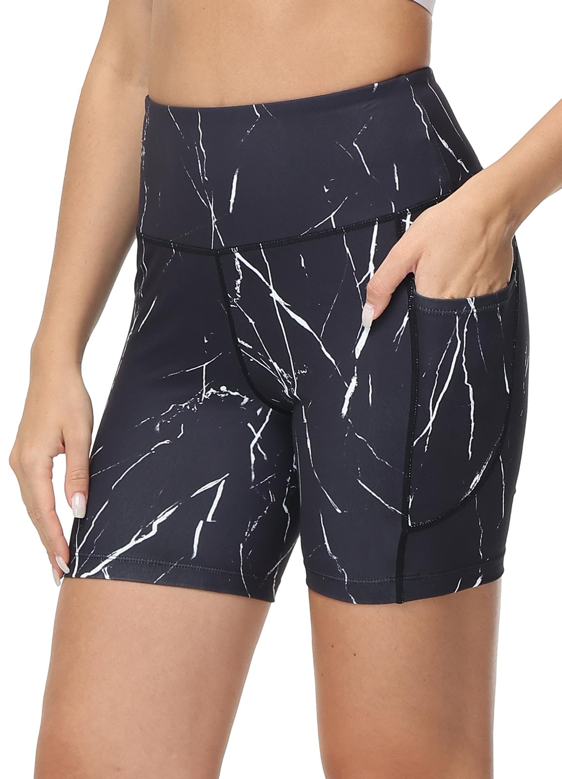 baleaf Women's 6"/8" High Waisted Biker Shorts with Pockets for Gym Workout Yoga Running Athletic