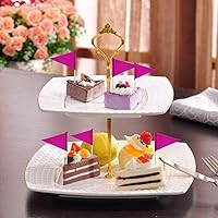 Vista 6 de GentleGirl 100 banderas sólidas en blanco para palillos de dientes, pequeñas mini decoraciones lisas para cupcakes, banderas triangulares