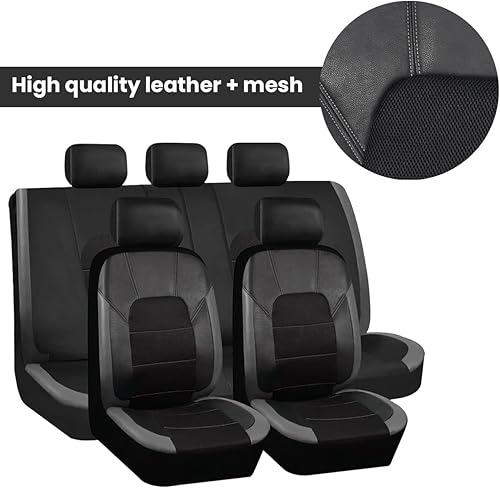 Miniatura 3 de Juego completo de 9 fundas de asiento de automóvil, protectores suaves y transpirables para asiento de automóvil, cojines deportivos antideslizantes